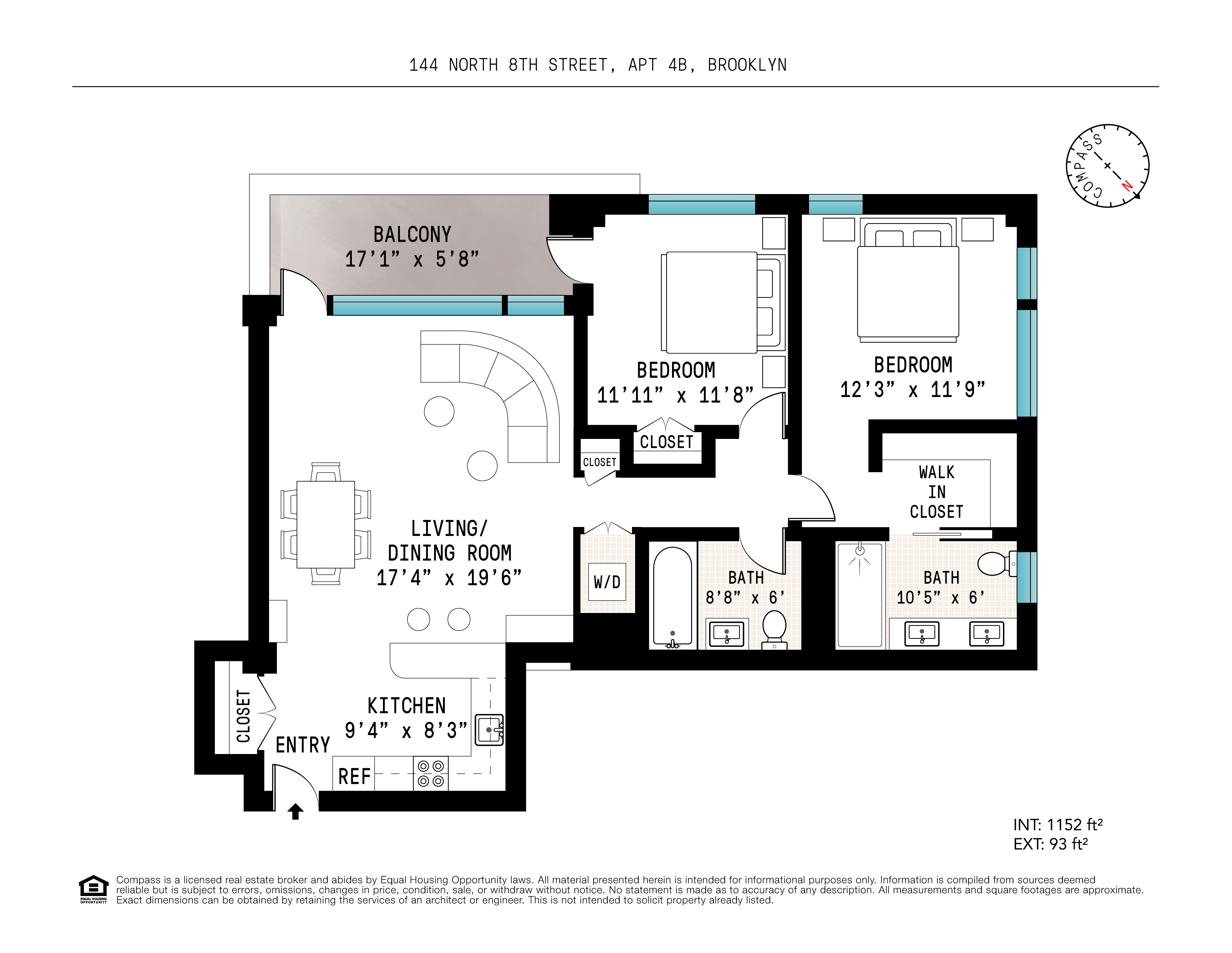 Floorplan for 144 North 8th Street, 4B