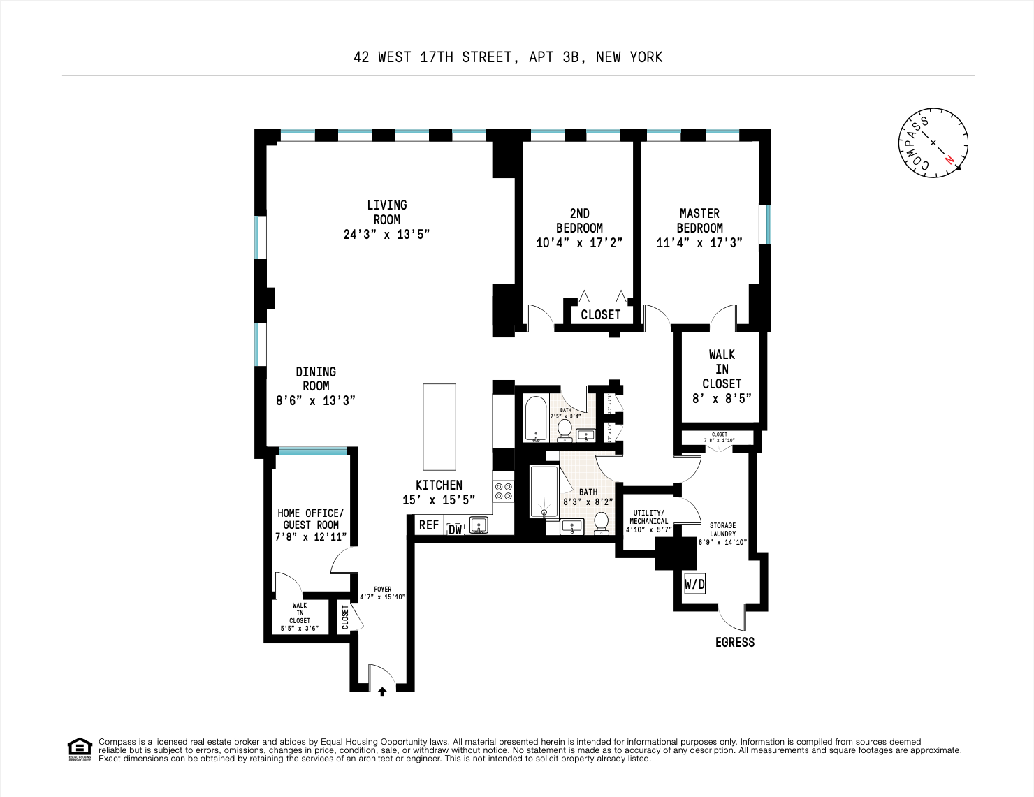 Floorplan for 40 West 17th Street, 3B