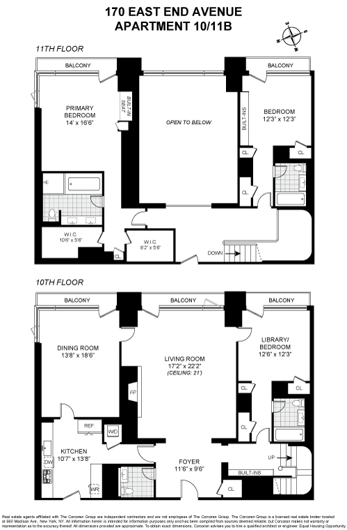 Floorplan for 170 East End Avenue, 10/11B