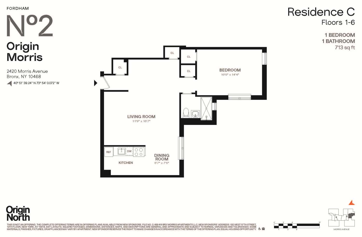 Floorplan for 2420 Morris Avenue, 6C