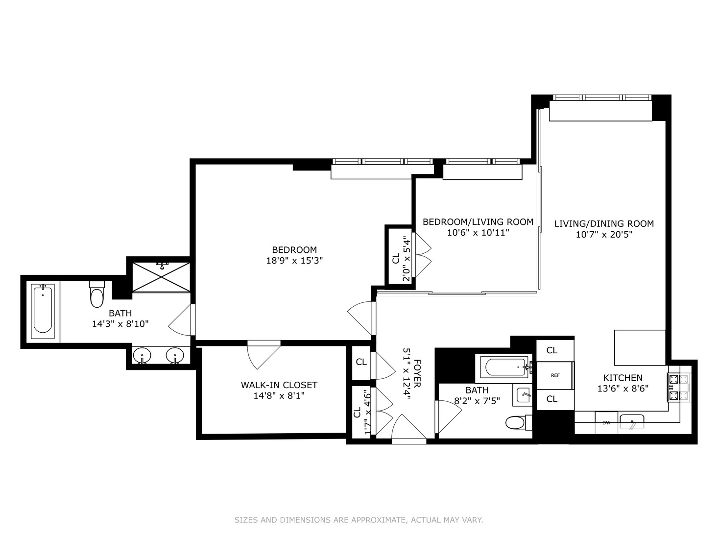 Floorplan for 322 West 57th Street, 50F