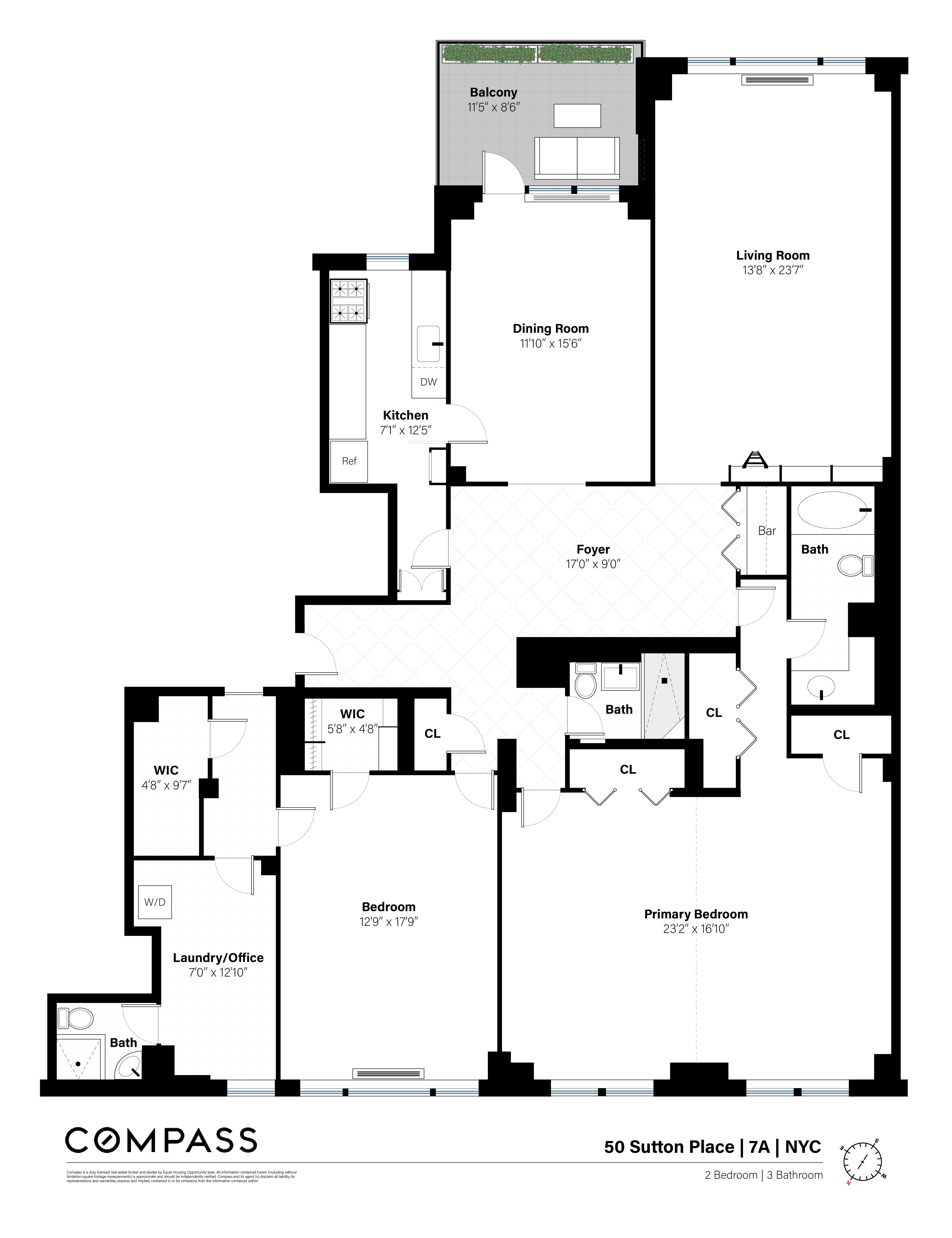 Floorplan for 50 Sutton Place, 7A