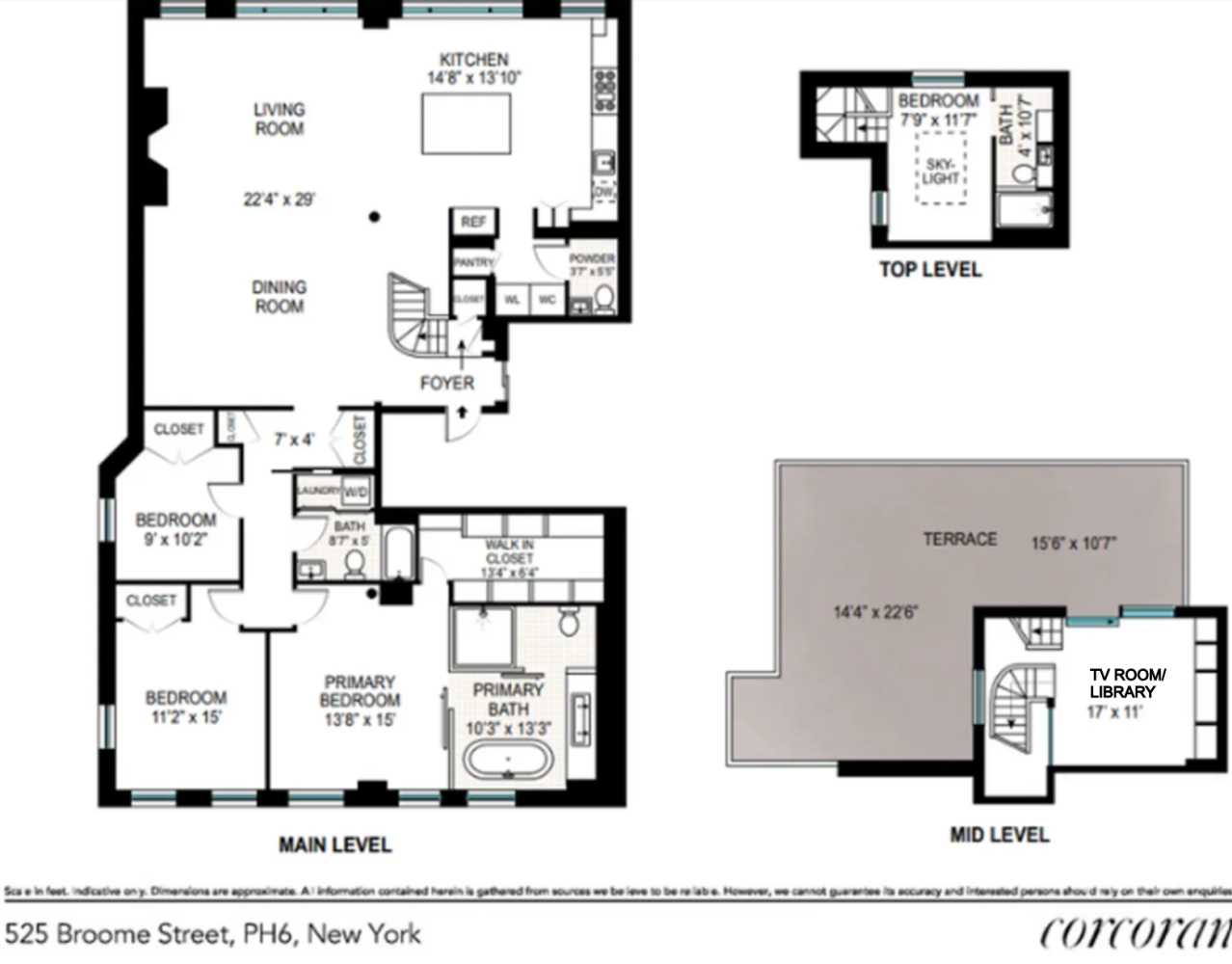 Floorplan for 525 Broome Street, PH6