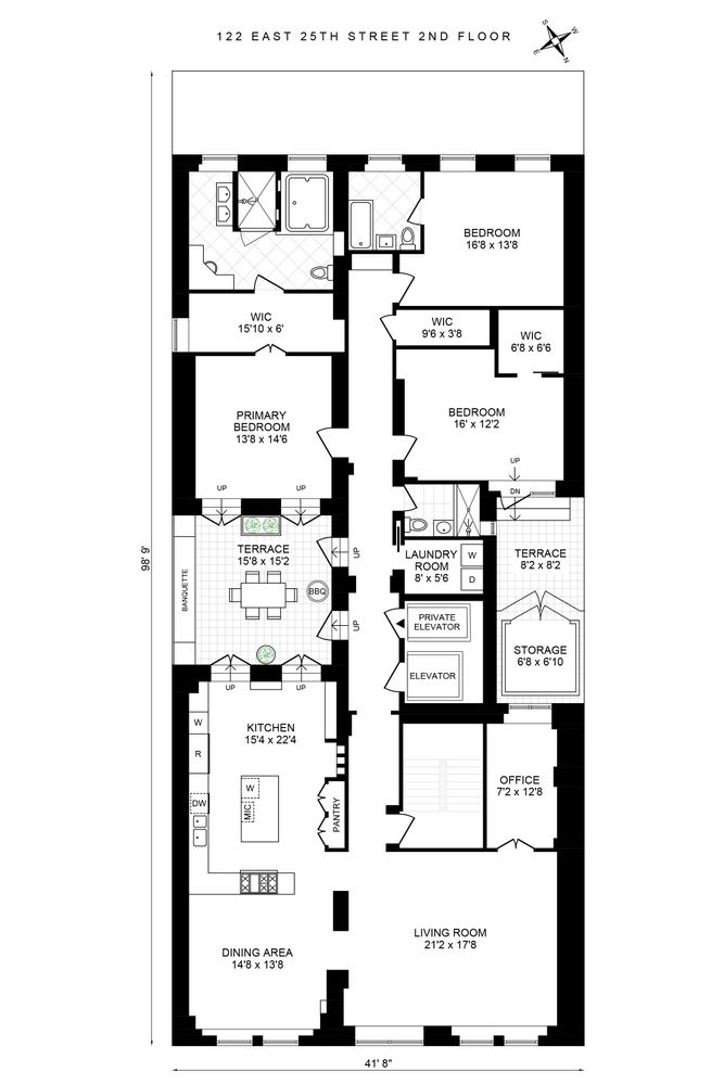 Floorplan for 122 East, 25th Street, 2