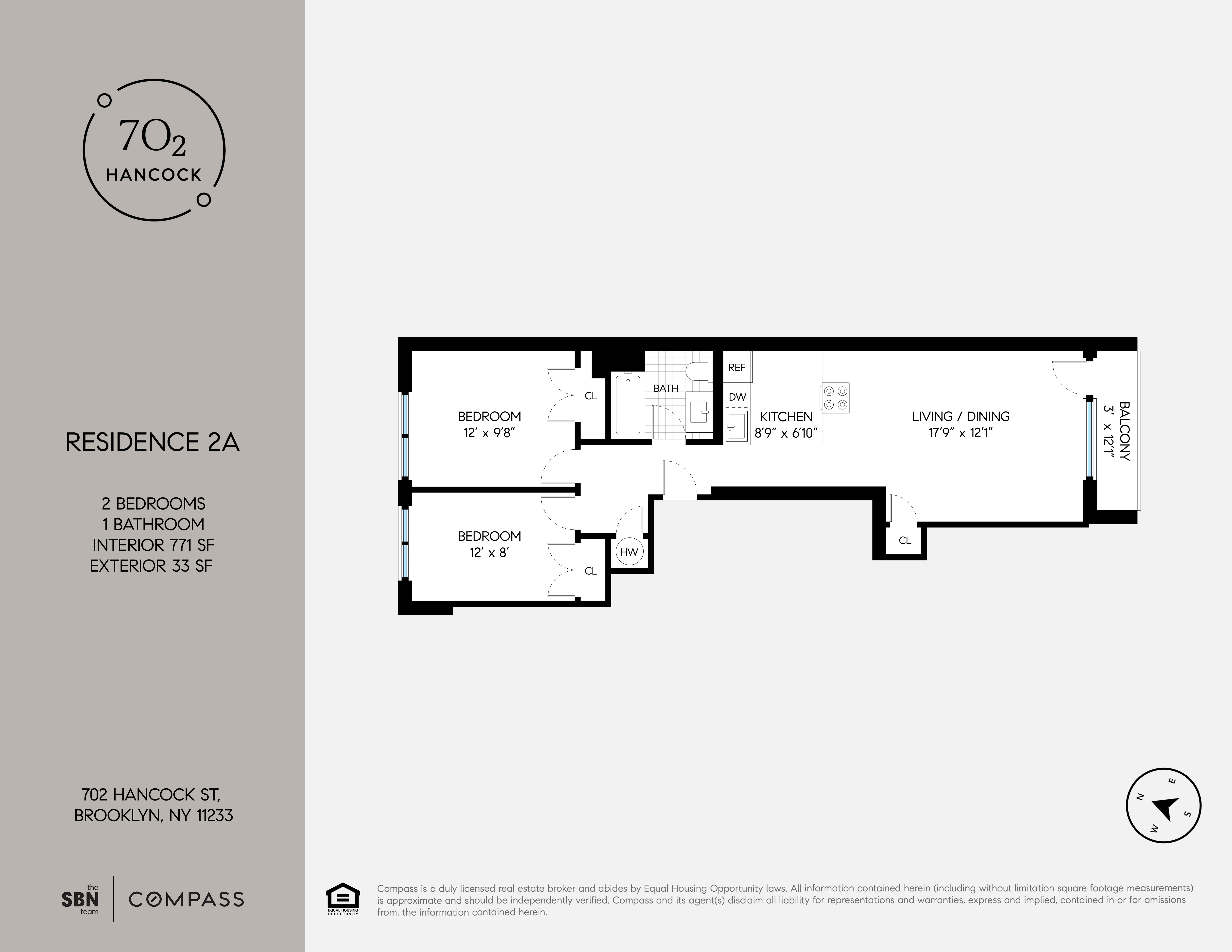 Floorplan for 702 Hancock Street, 2A