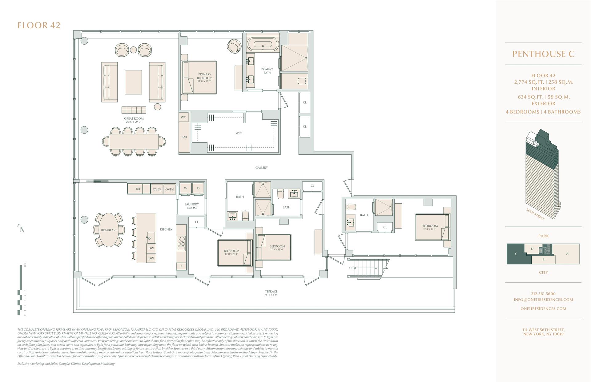 Floorplan for 111 West 56th Street, PHC