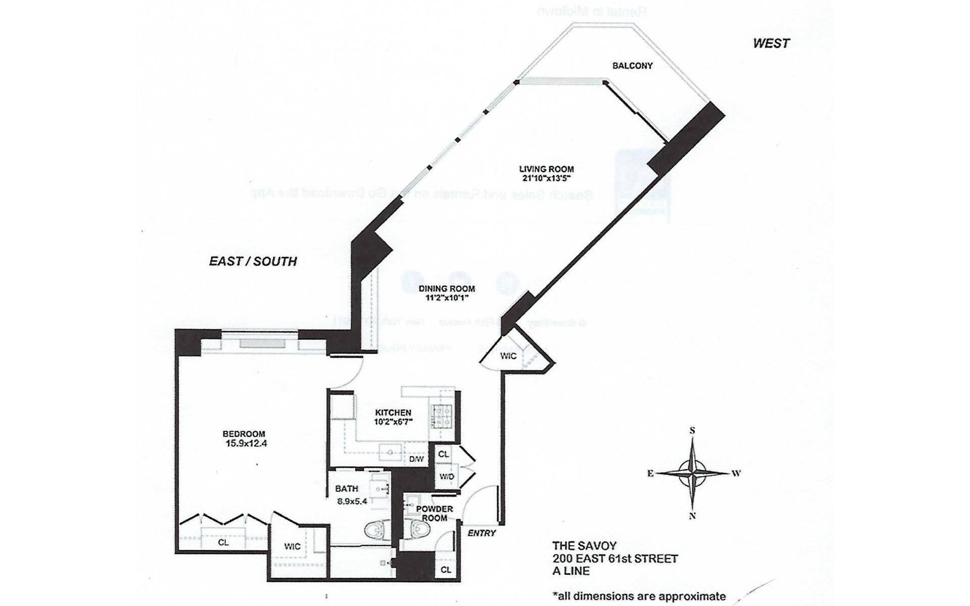 Floorplan for 200 East 61st Street, 20A