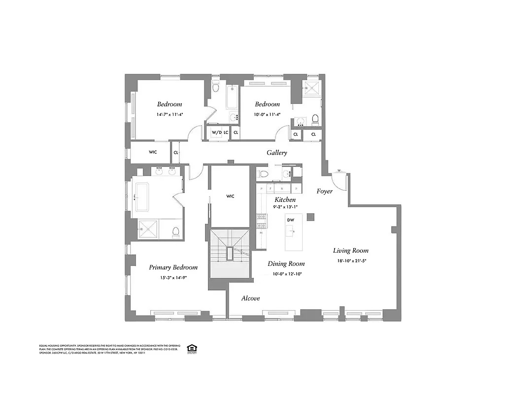 Floorplan for 360 Central Park, 8B