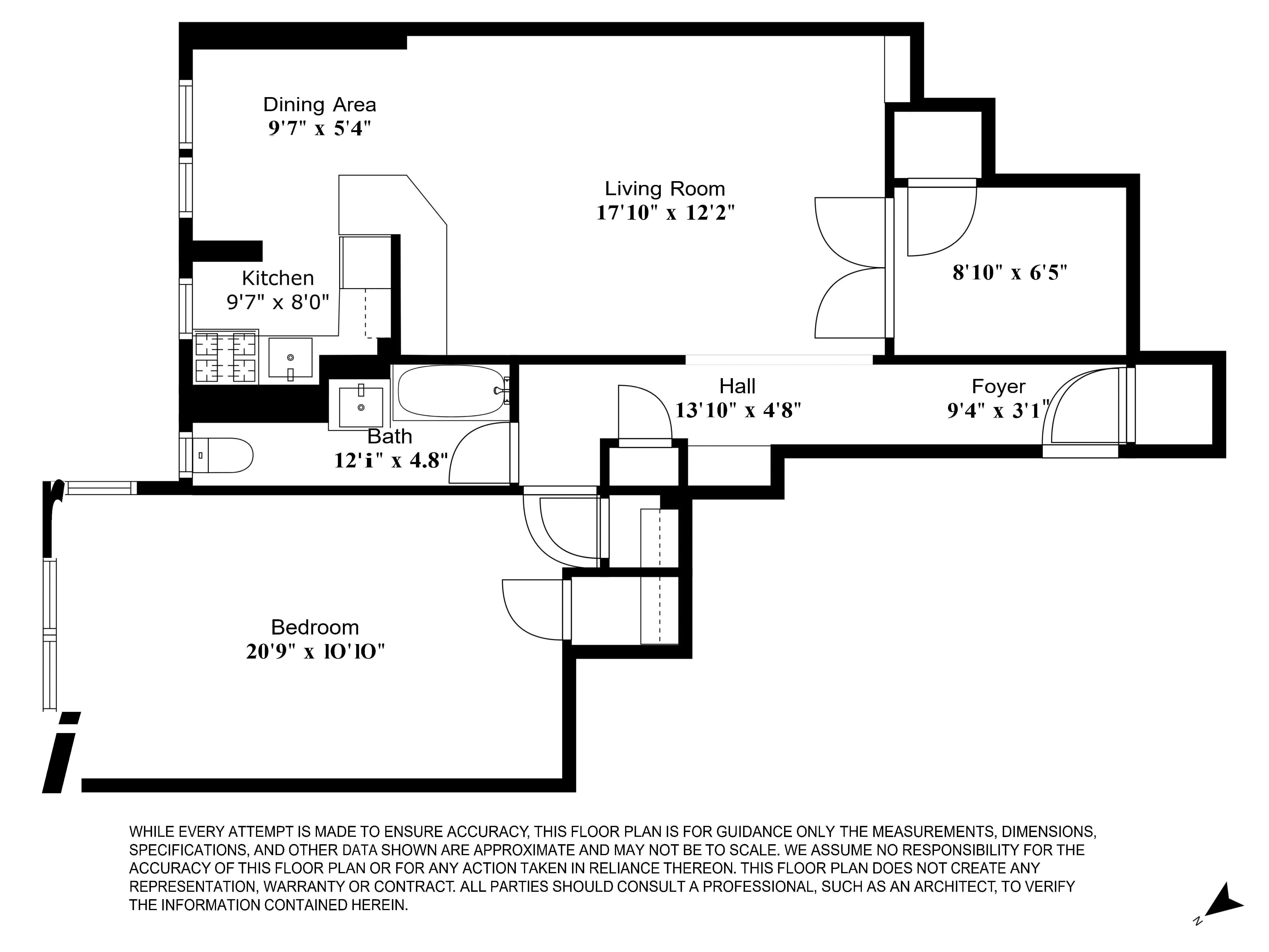 Floorplan for 425 Central Park, 2-K