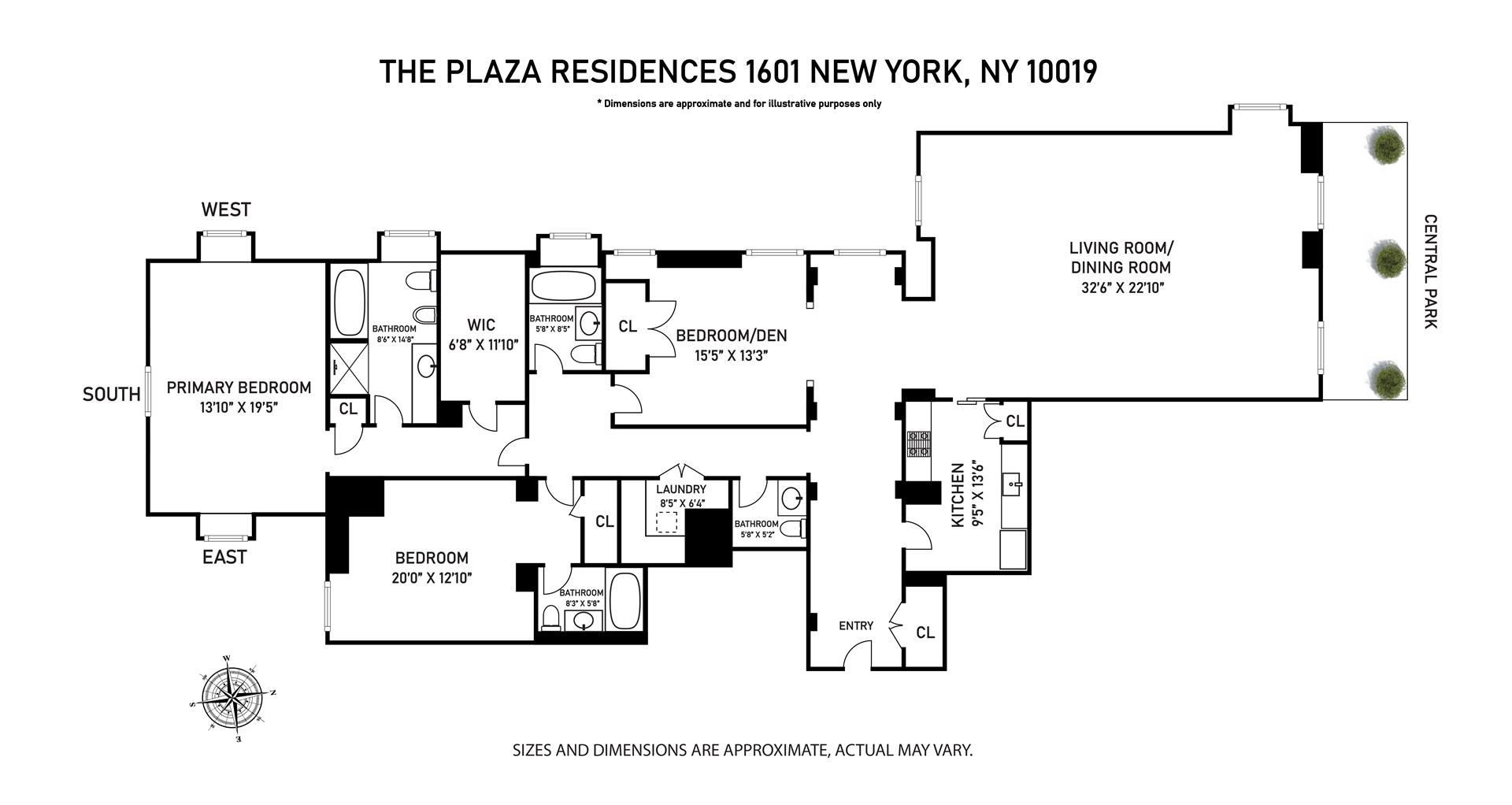 Floorplan for 1 Central Park, 1601