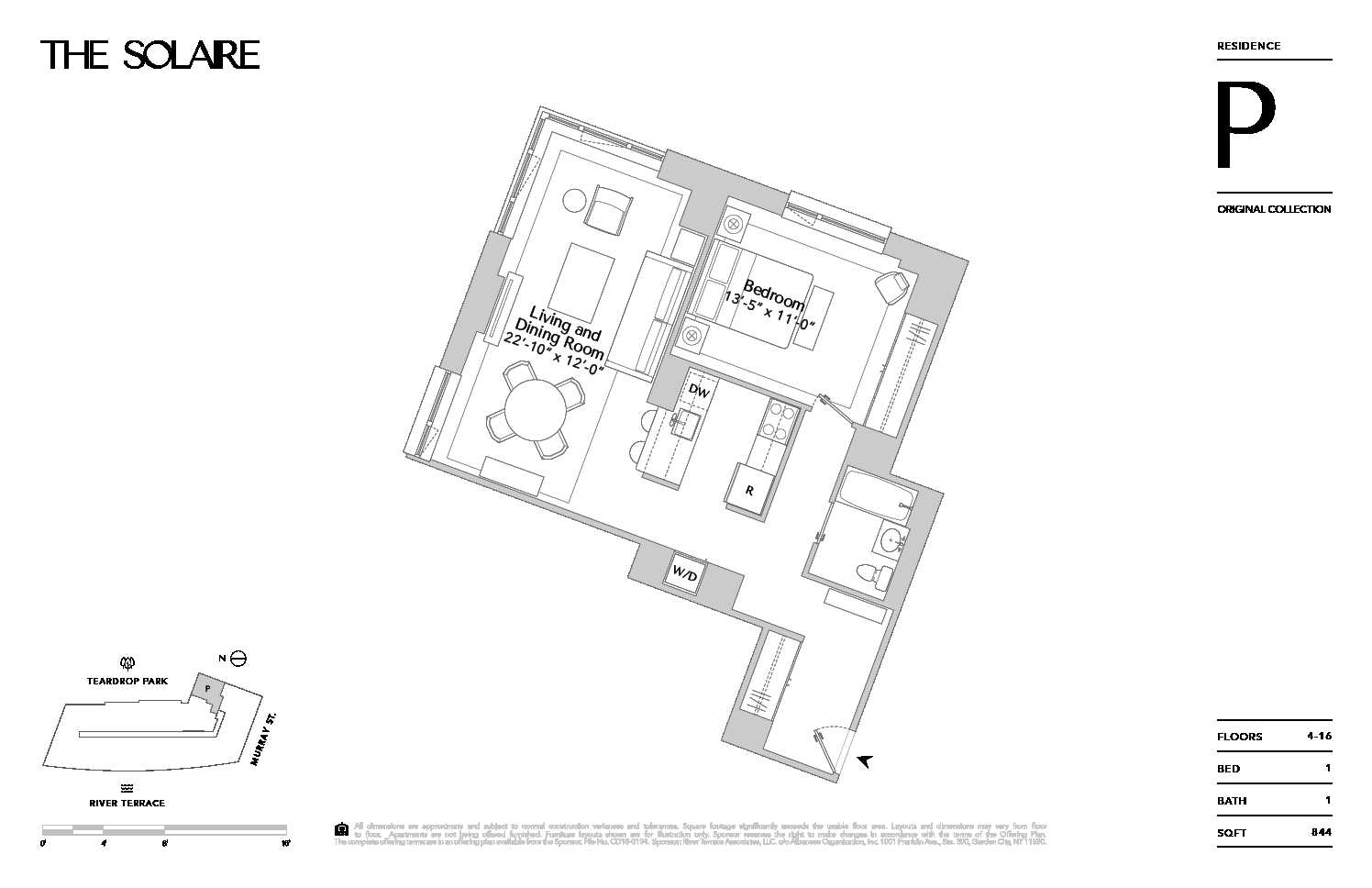 Floorplan for 20 River Terrace, 7P