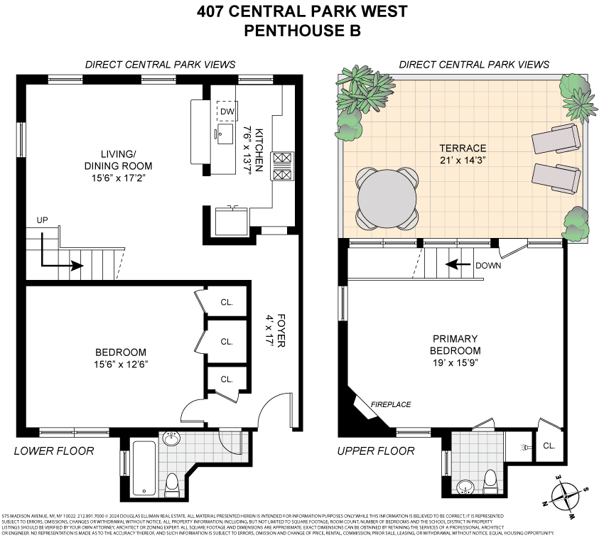 Floorplan for 407 Central Park, PHB