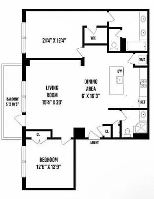 Floorplan for 2257 Adam Clayton Powell Jr Boulevard, 3B