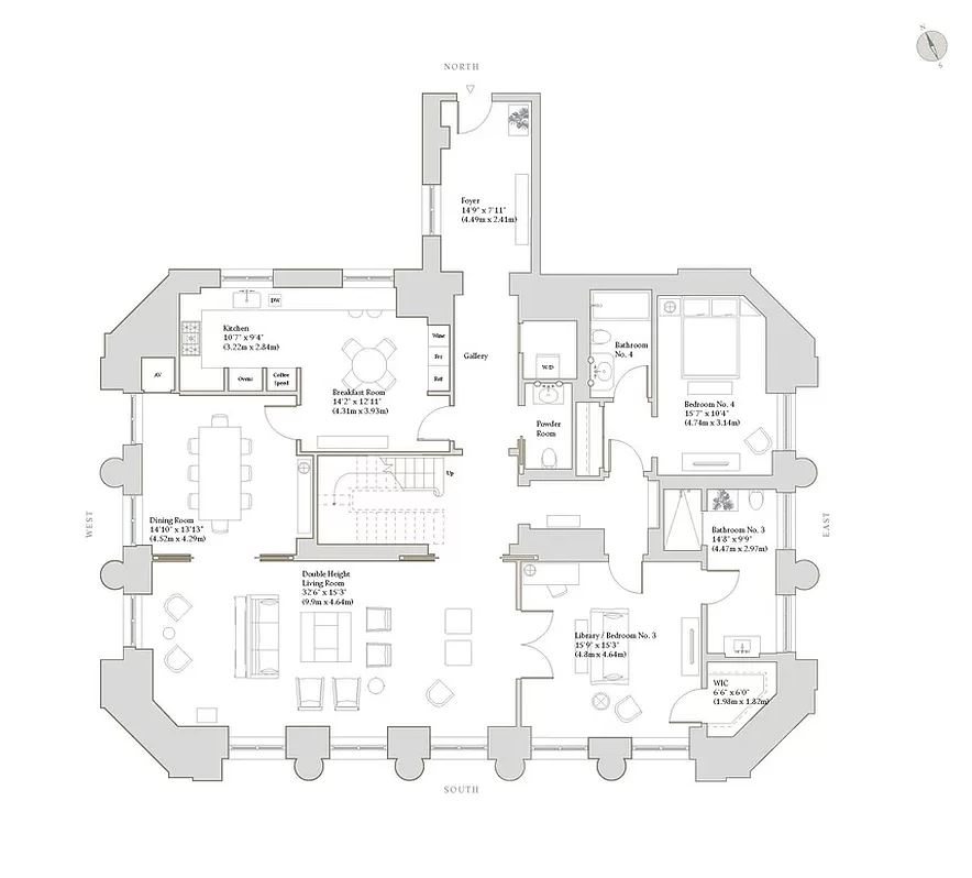 Floorplan for 111 West 57th Street, 17S