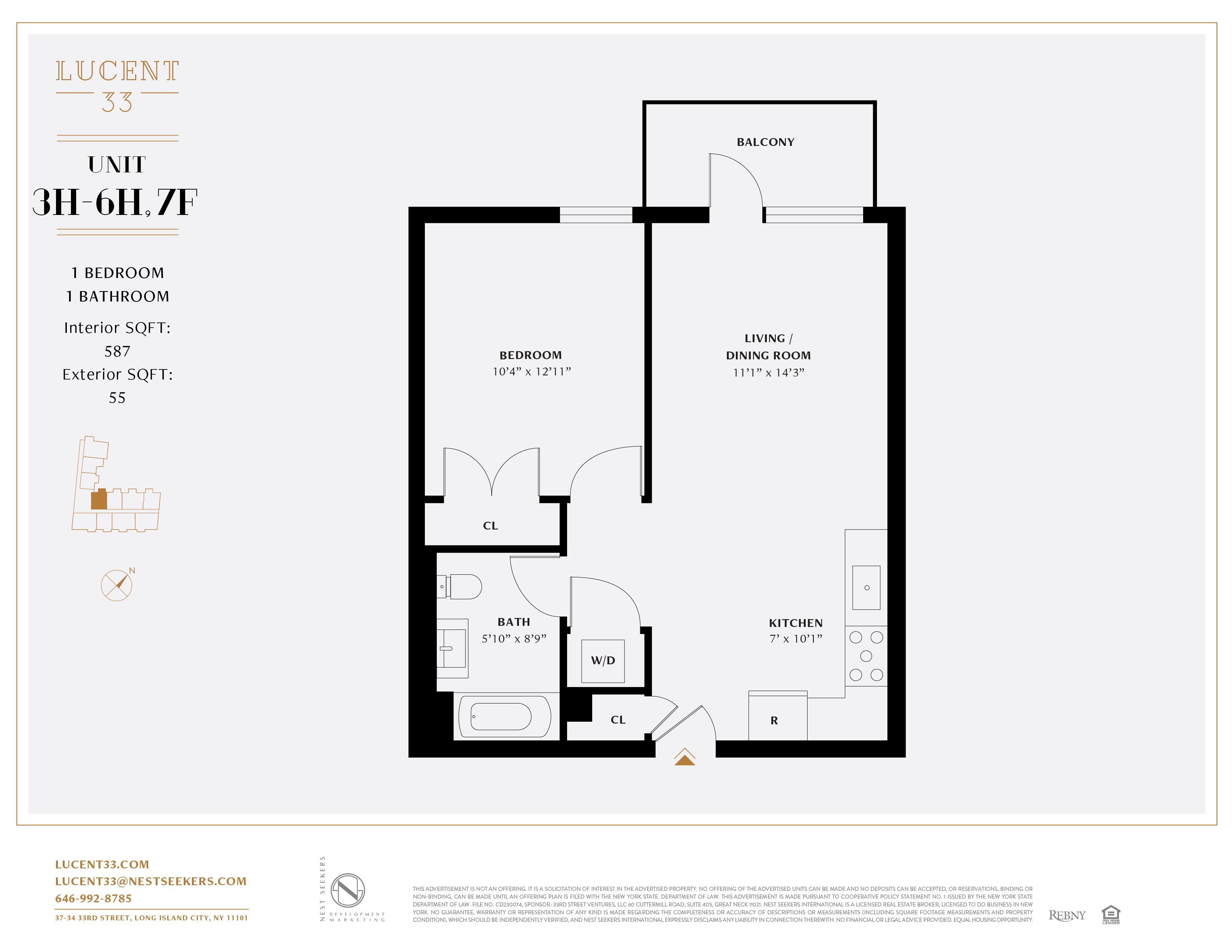 Floorplan for 37-34 33rd Street, 7-F