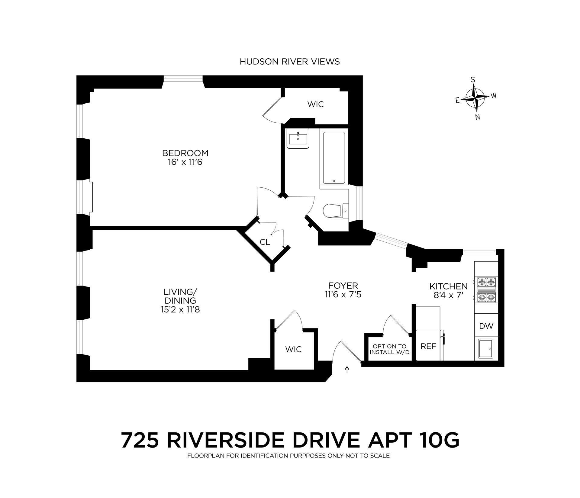 Floorplan for 725 Riverside Drive, 10G