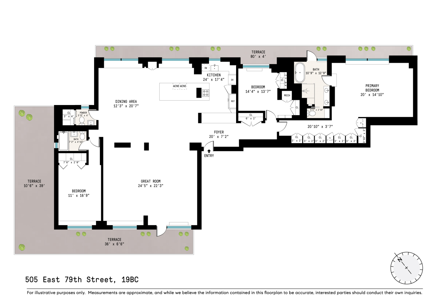 Floorplan for 505 East 79th Street, 19BC