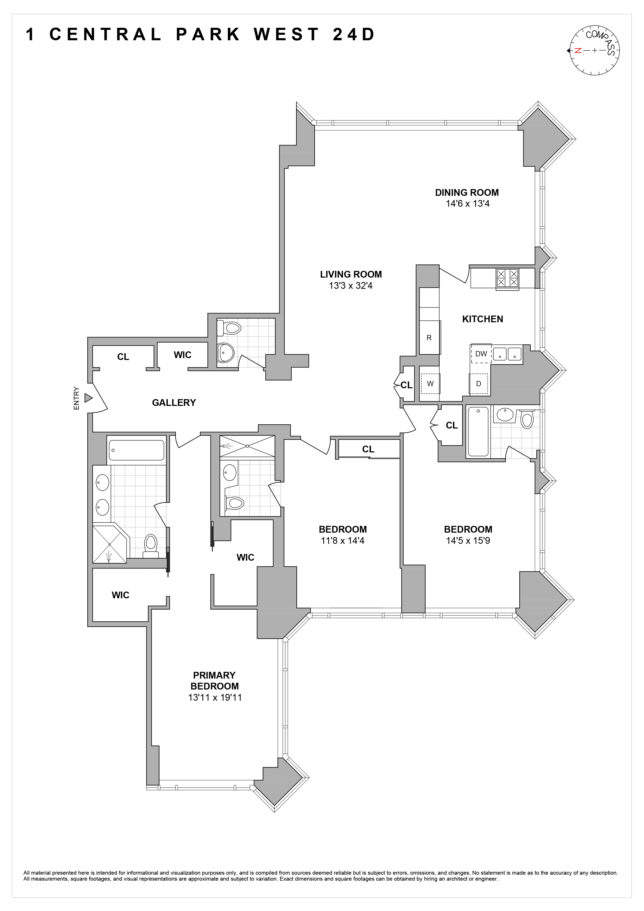 Floorplan for 1 Central Park, 24D