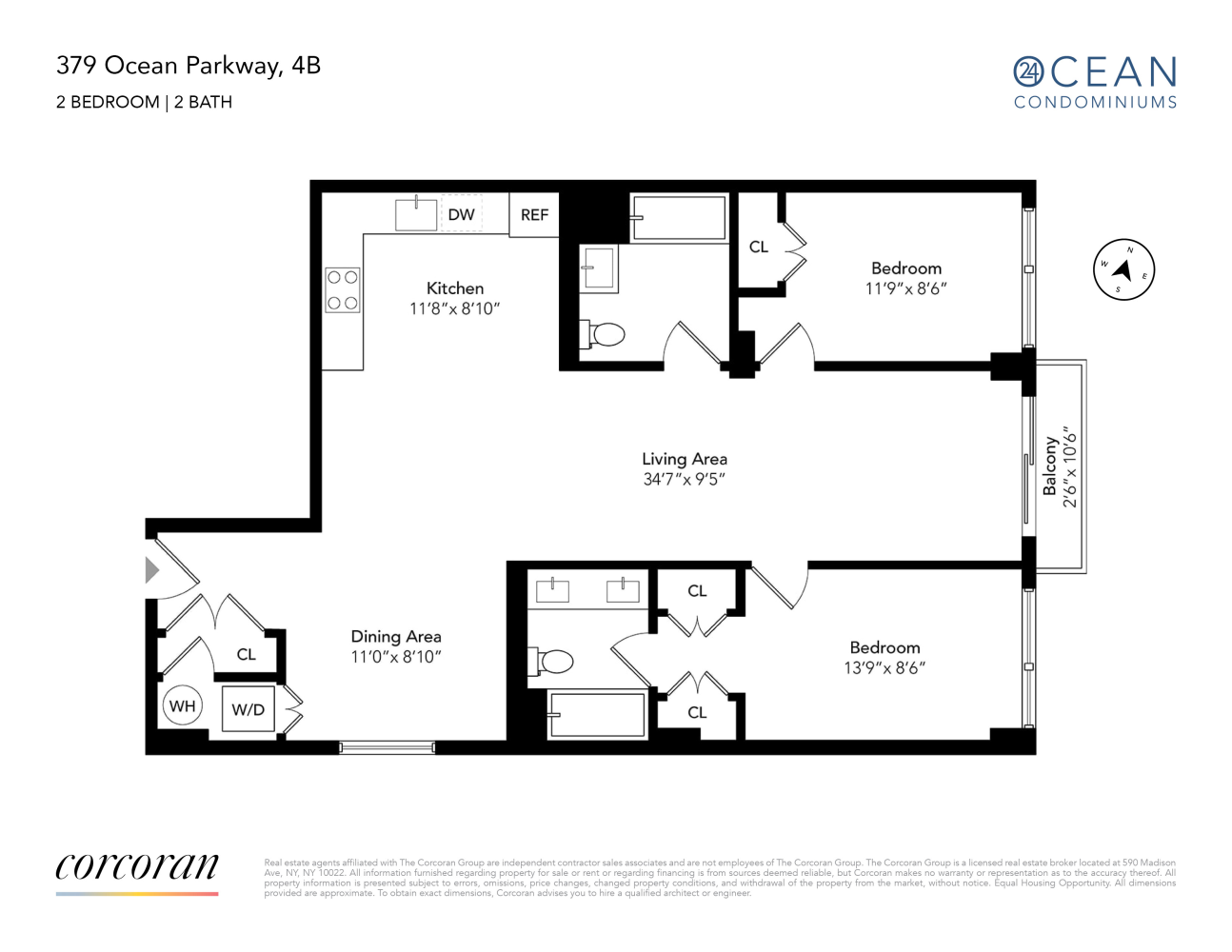 Floorplan for 379 Ocean Parkway, 4B