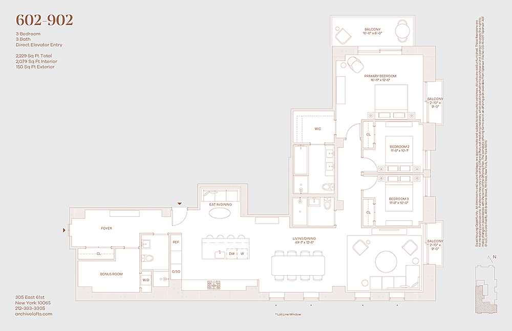 Floorplan for 305 East 61st Street, 802