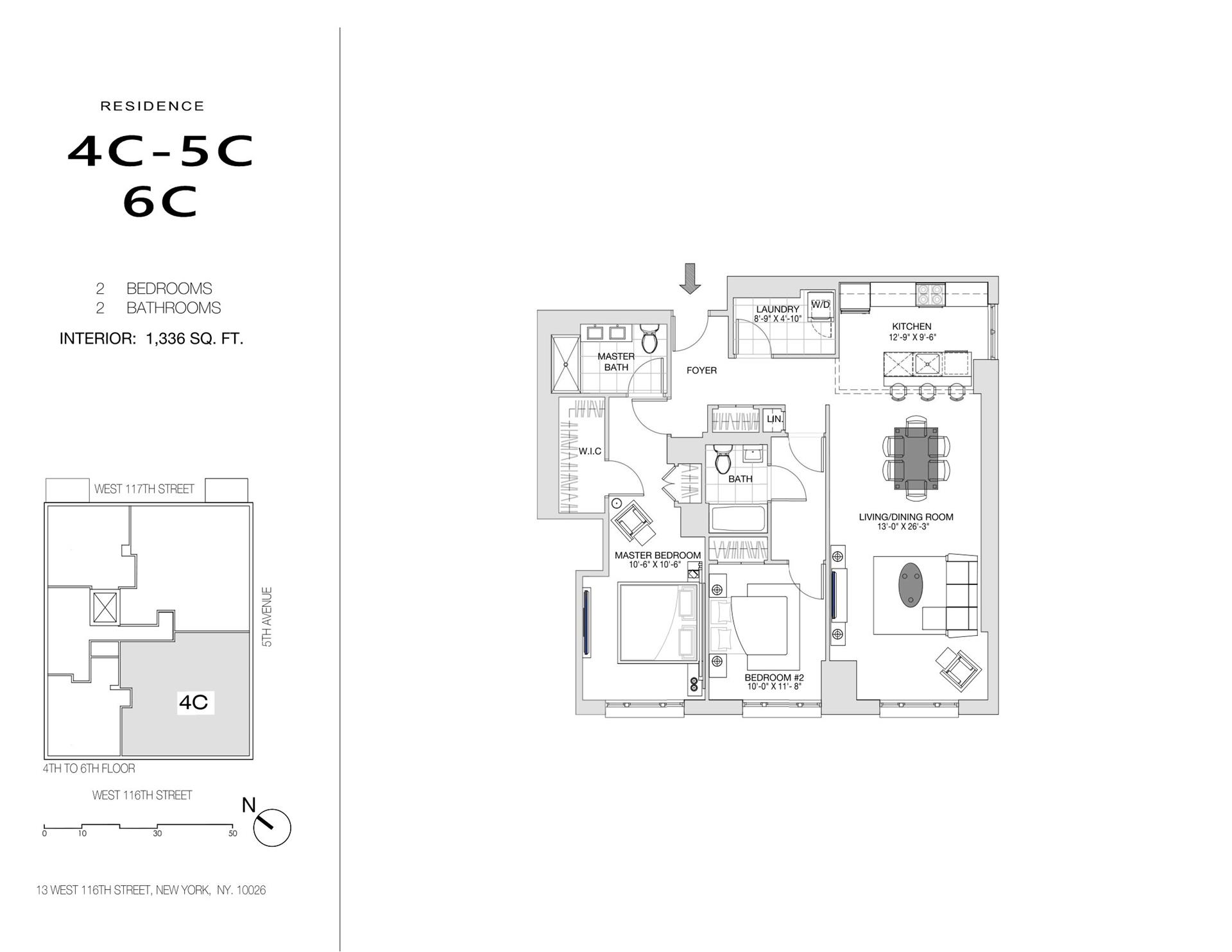 Floorplan for 11 West 116th Street, 4C