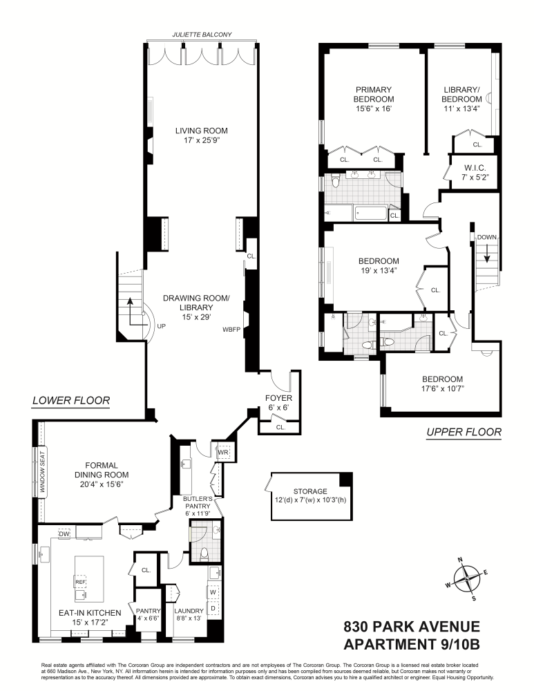 Floorplan for 830 Park Avenue, 9/10B