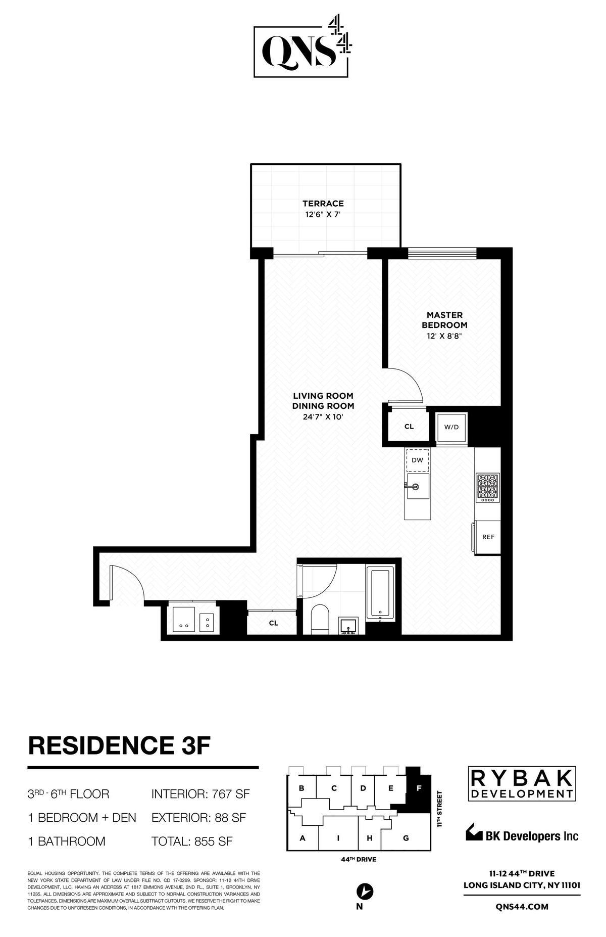 Floorplan for 11-12 44th Drive, 3-F