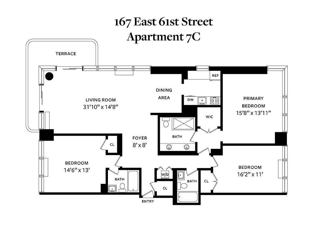 Floorplan for 167 East 61st Street, 7C