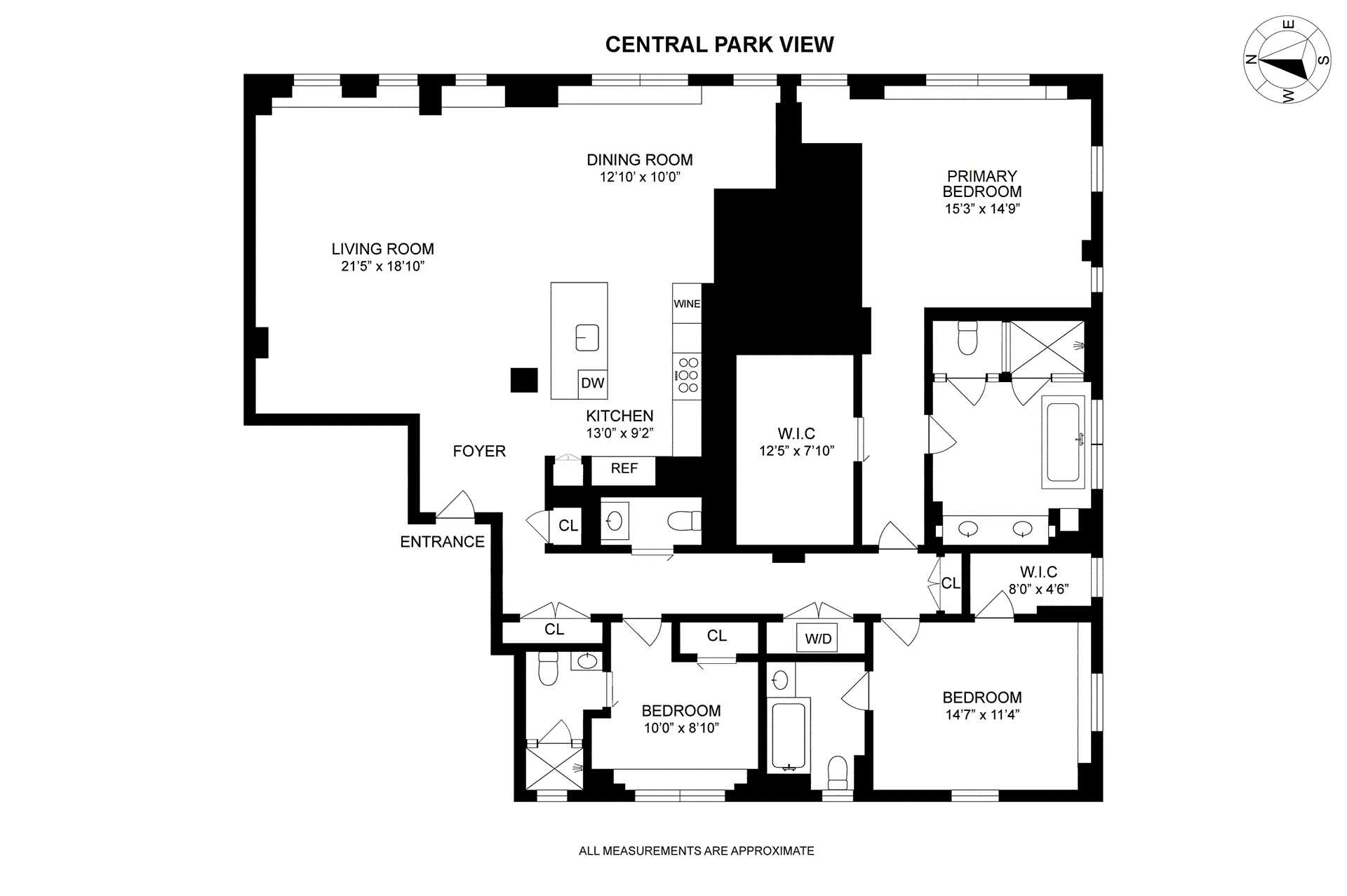 Floorplan for 360 Central Park, 14B