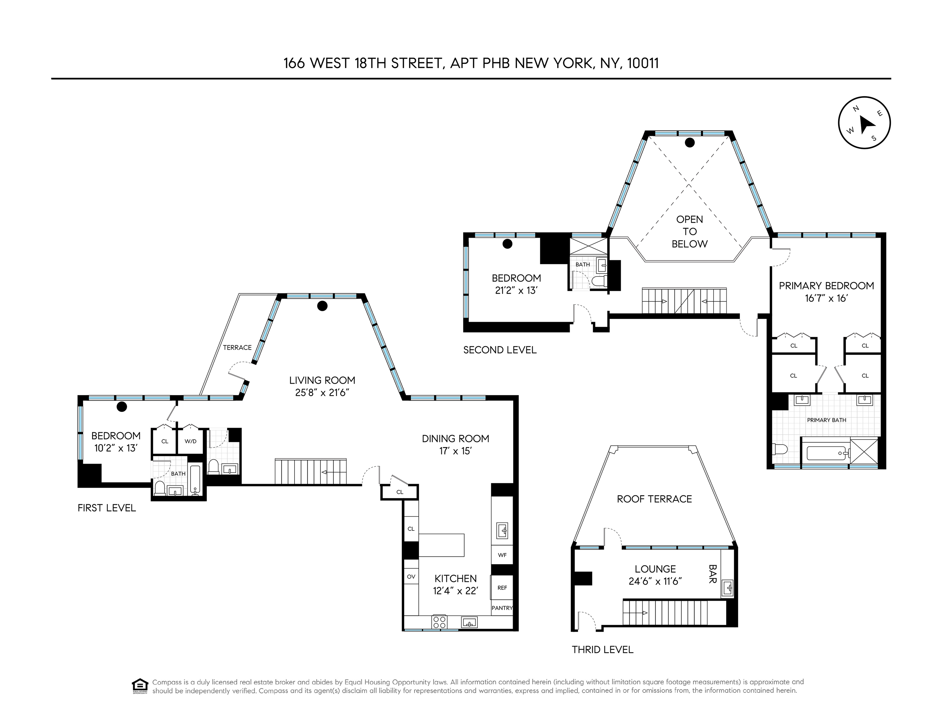 Floorplan for 166 West 18th Street, PHB