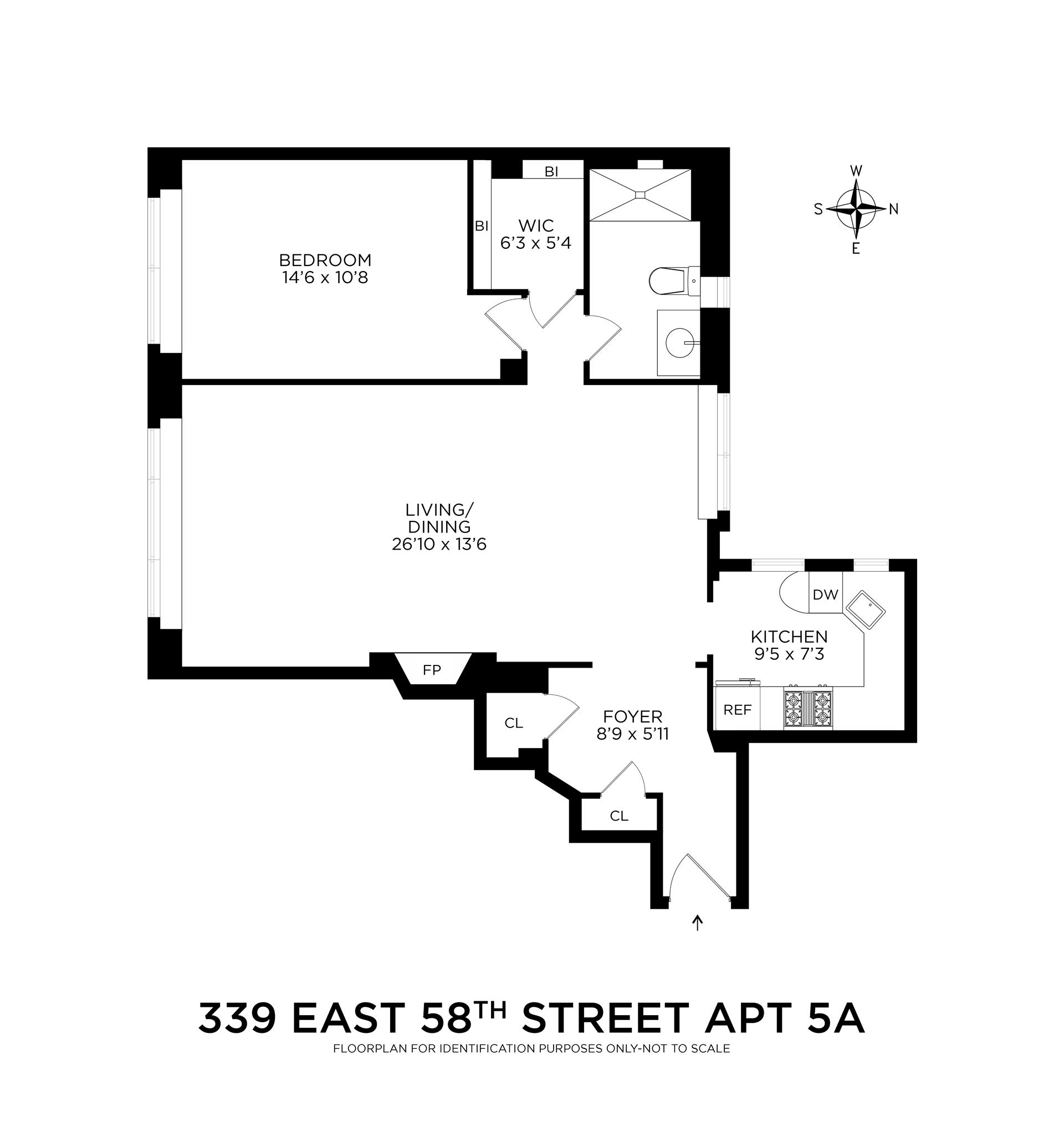 Floorplan for 339 East 58th Street, 5A