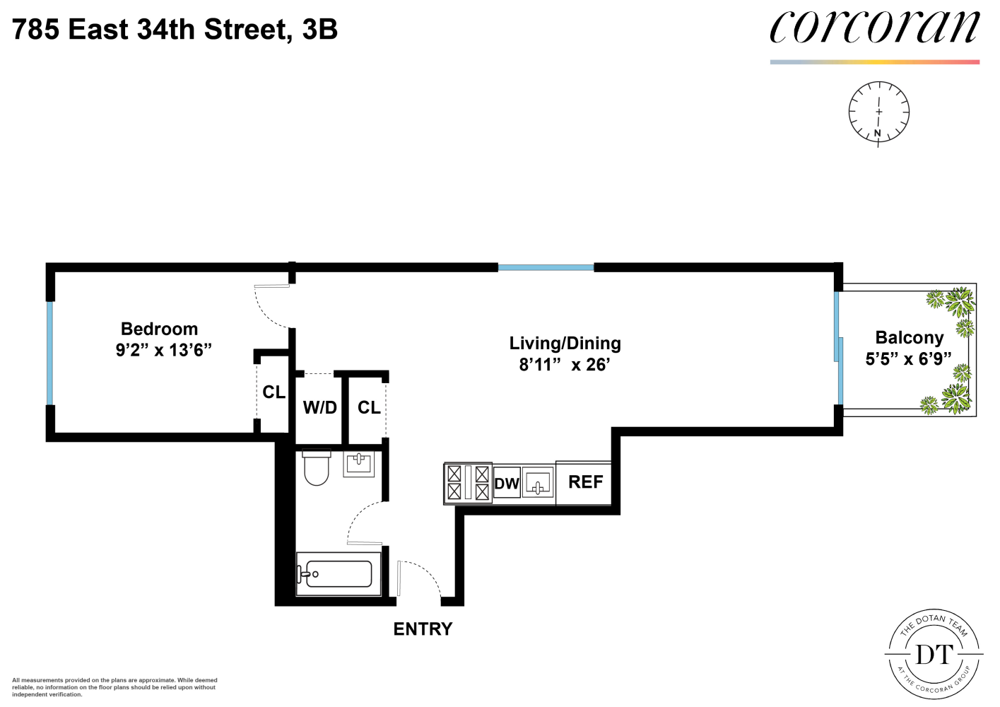 Floorplan for 785 East 34th Street, 3B