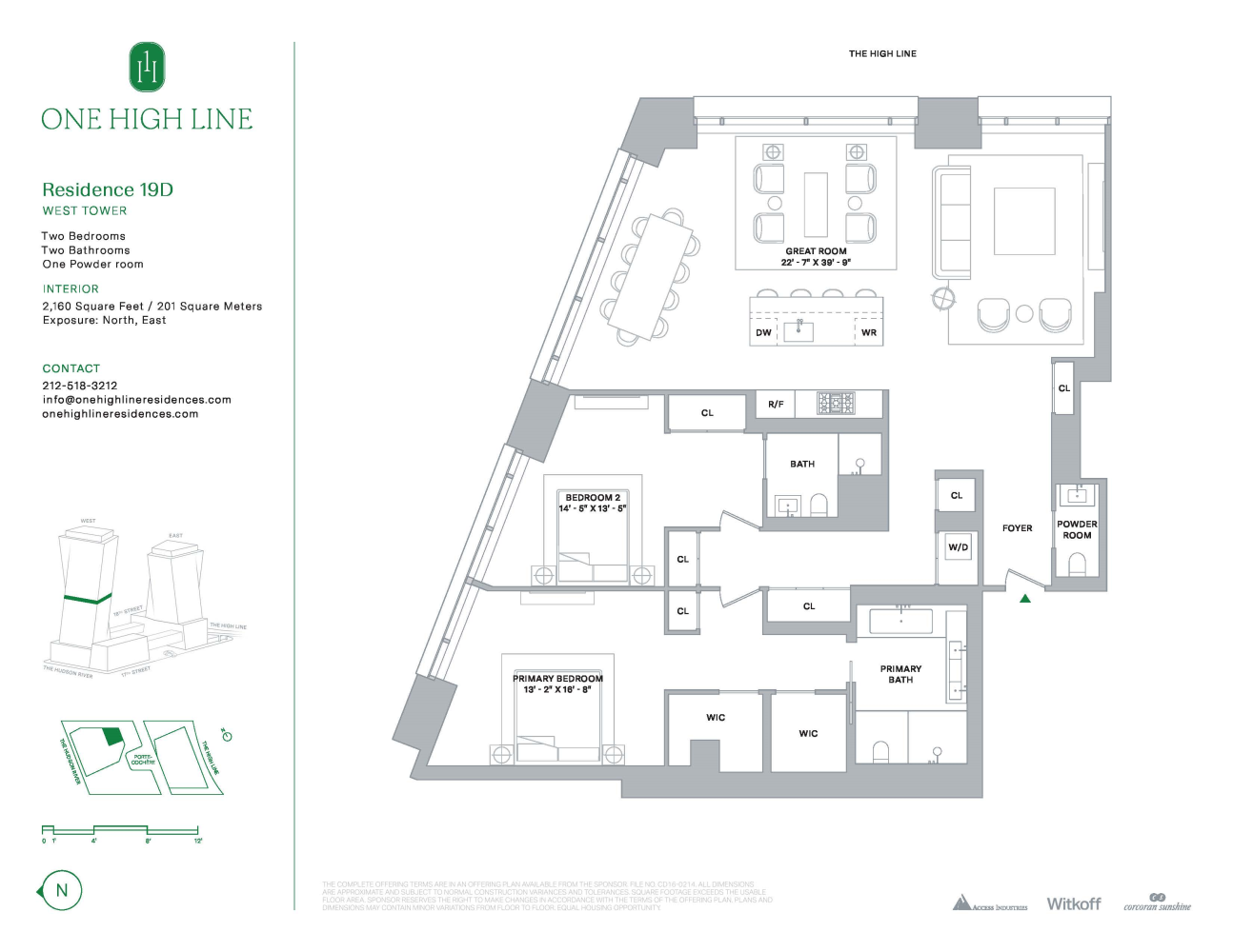 Floorplan for 500 West 18th Street West 19D