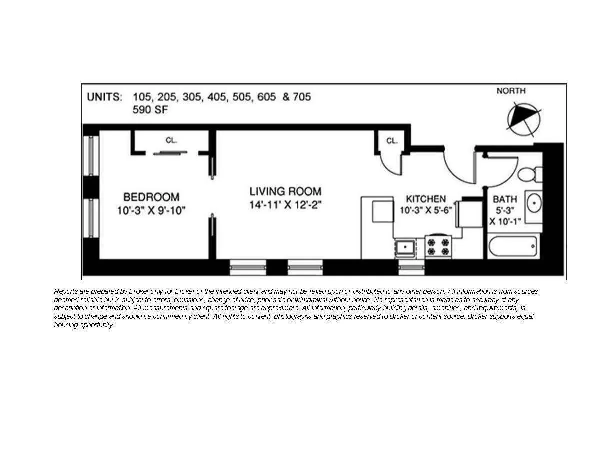 Floorplan for 305 West 150th Street, 505