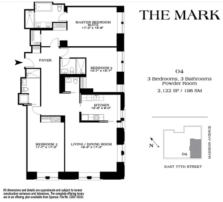 Floorplan for 25 East 77th Street, 1204