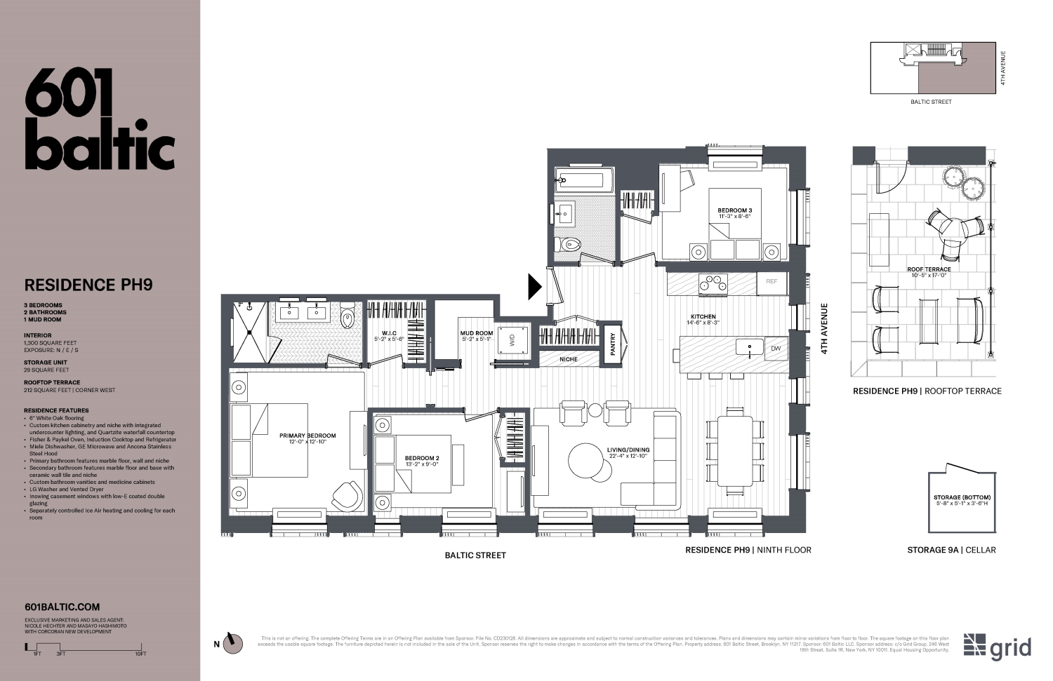 Floorplan for 601 Baltic Street, PH9