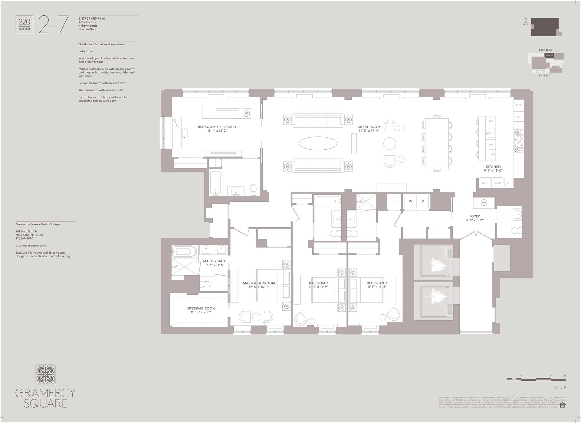 Floorplan for 220 East 20th Street, 3