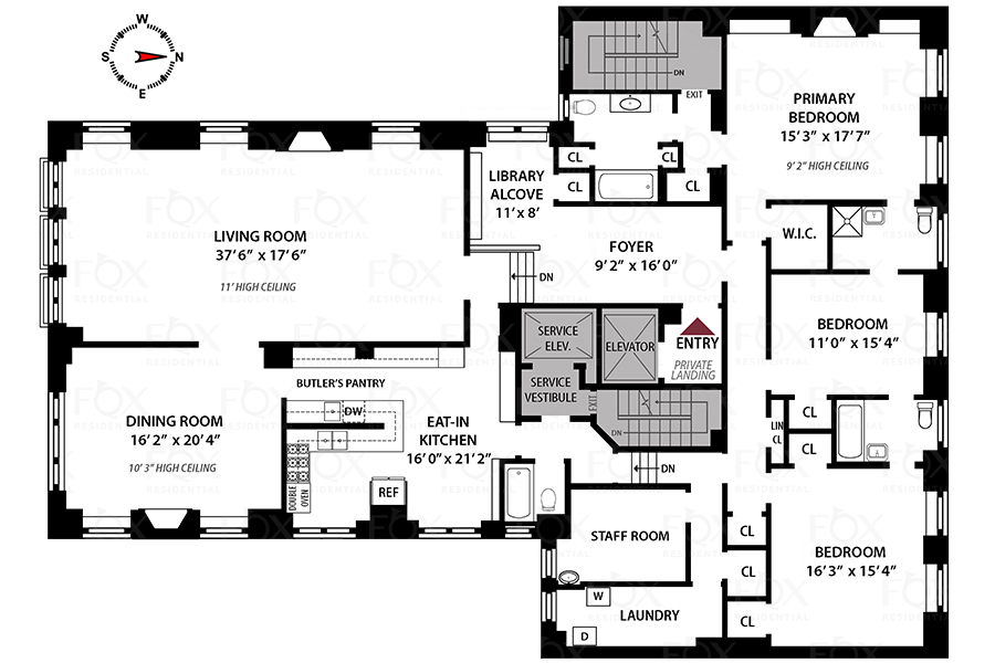 Floorplan for 66 East 79th Street, 6