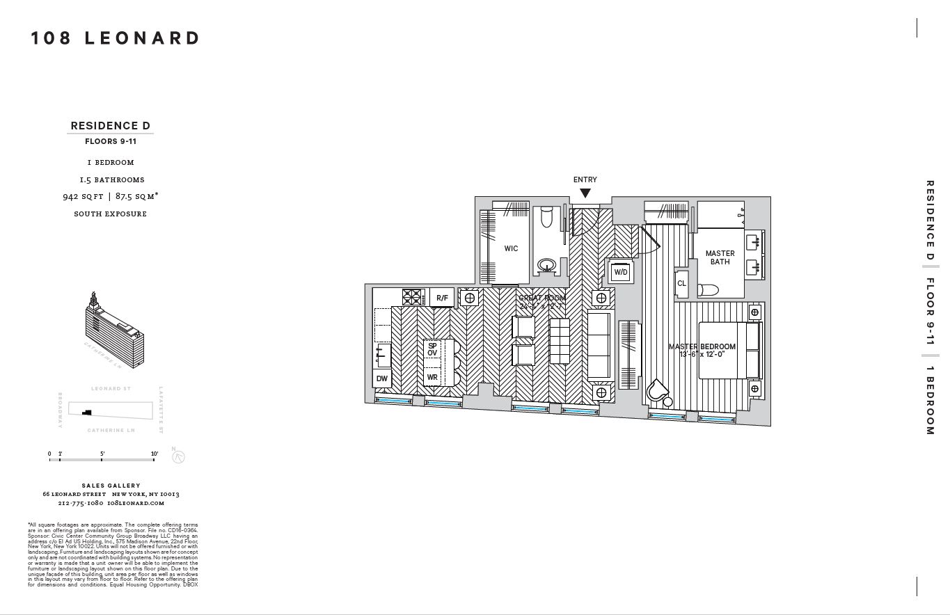 Floorplan for 108 Leonard Street, 9D