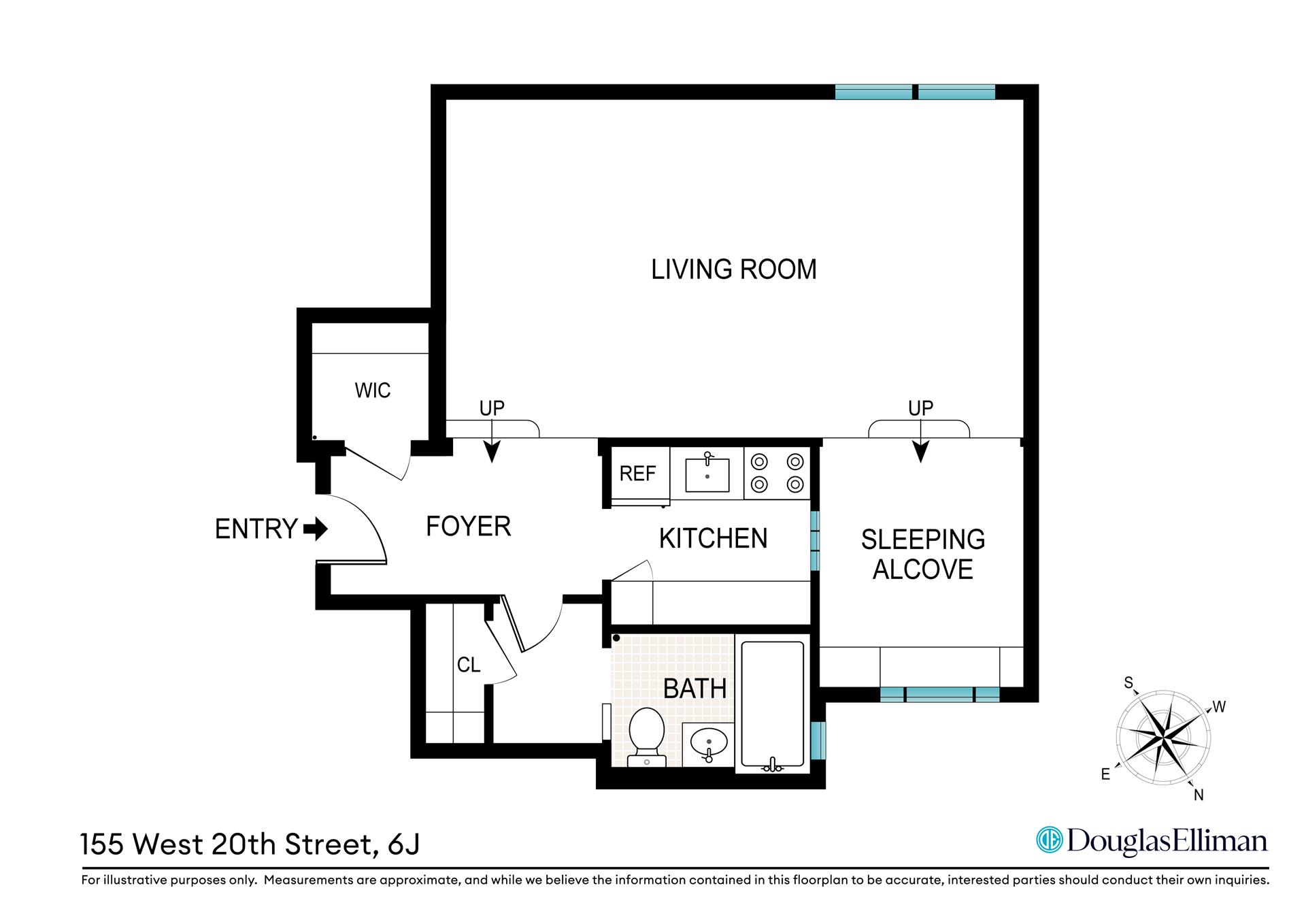 Floorplan for 155 West 20th Street, 6J