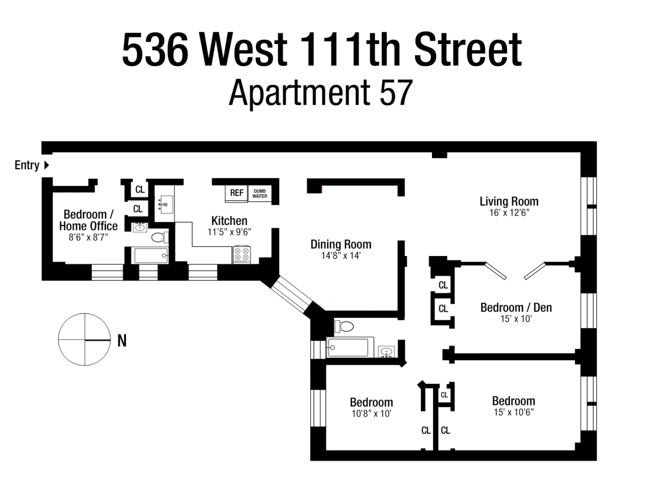 Floorplan for 536 West 111th Street, 57