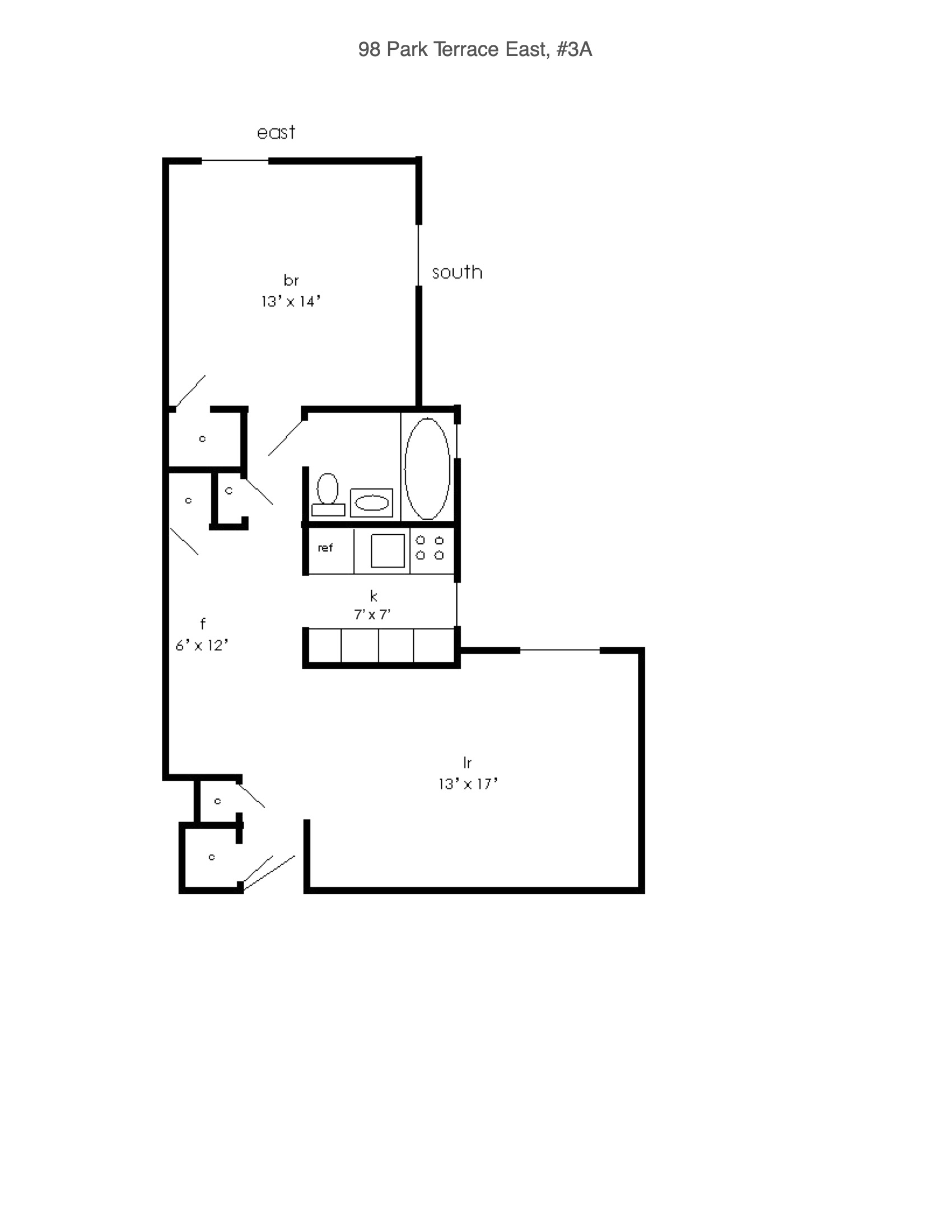 Floorplan for 98 Park Terrace, 3A