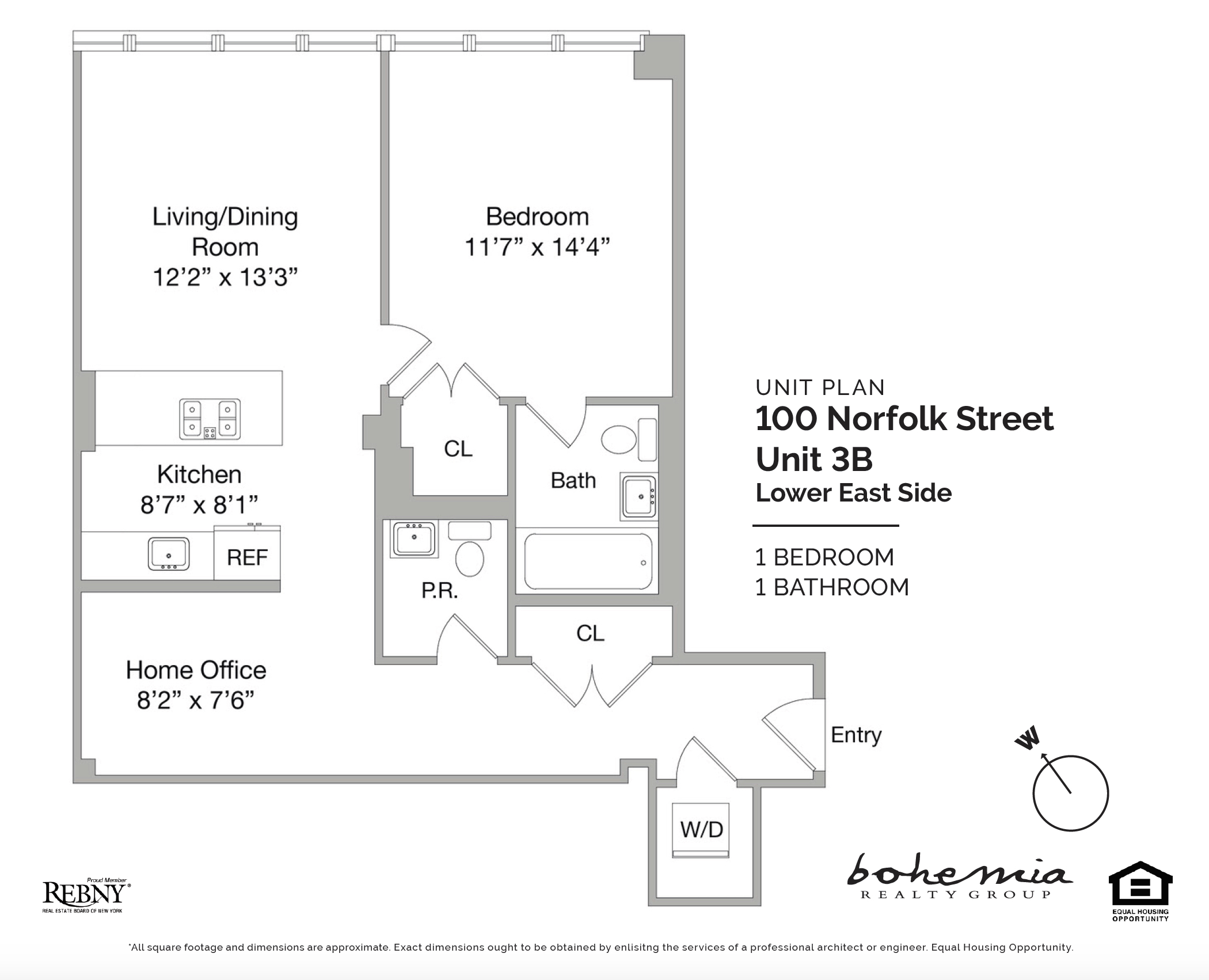 Floorplan for 100 Norfolk Street, 3-B