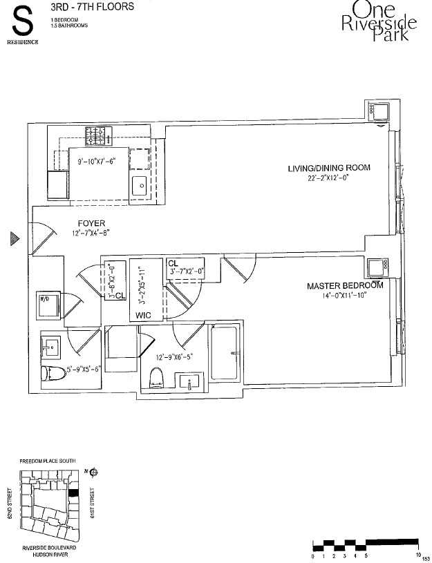 Floorplan for 50 Riverside Boulevard, 3-S