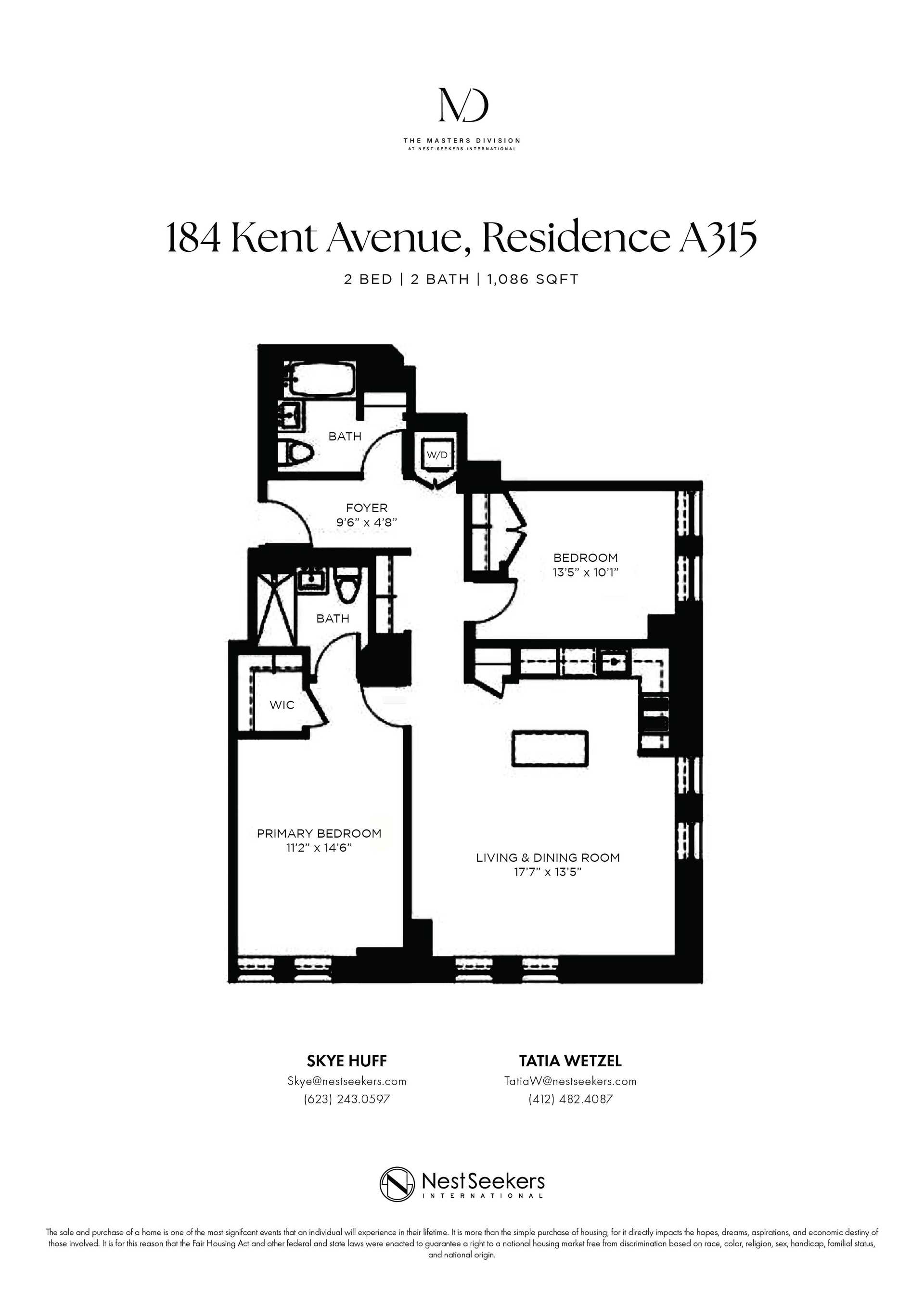 Floorplan for 184 Kent Avenue, A-315