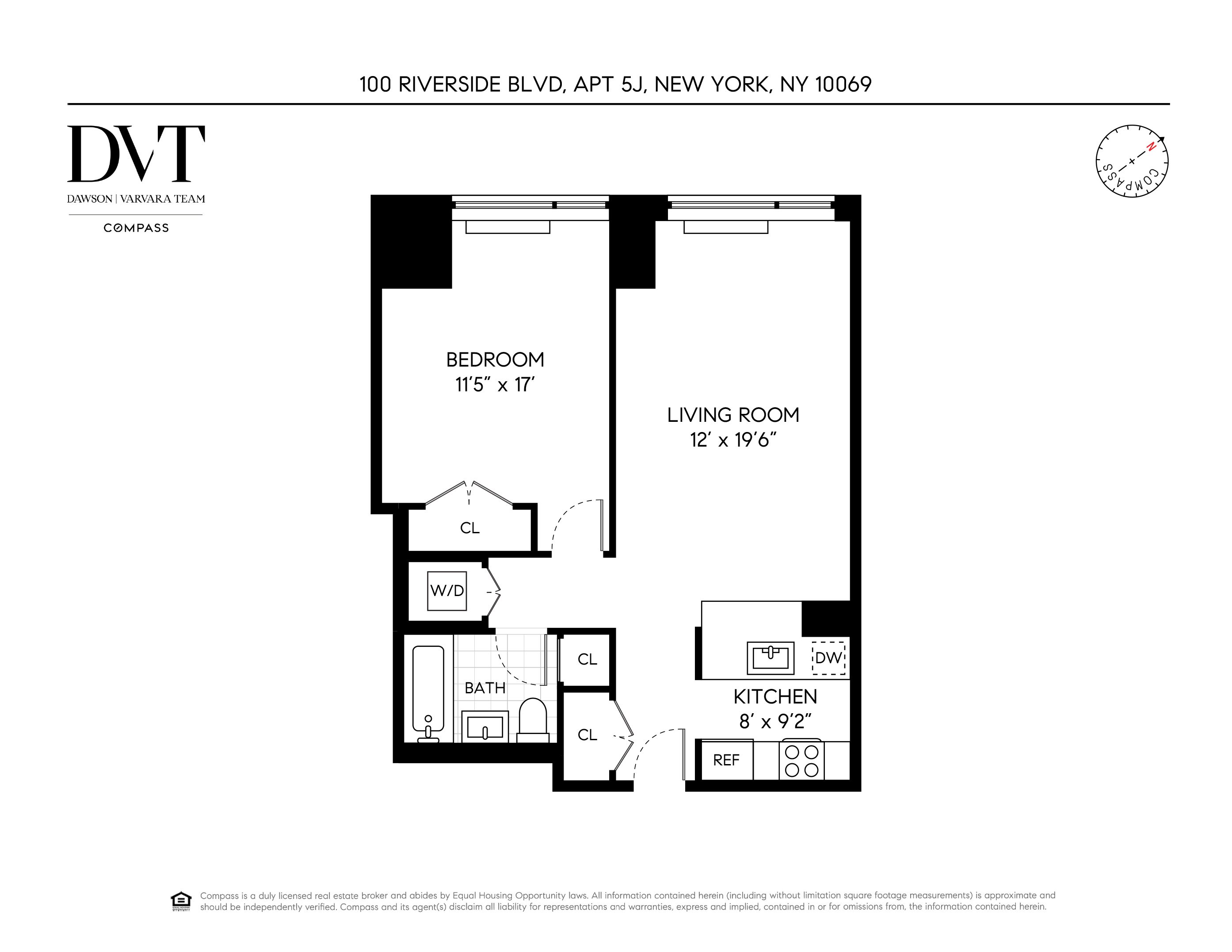 Floorplan for 100 Riverside Boulevard, 5J