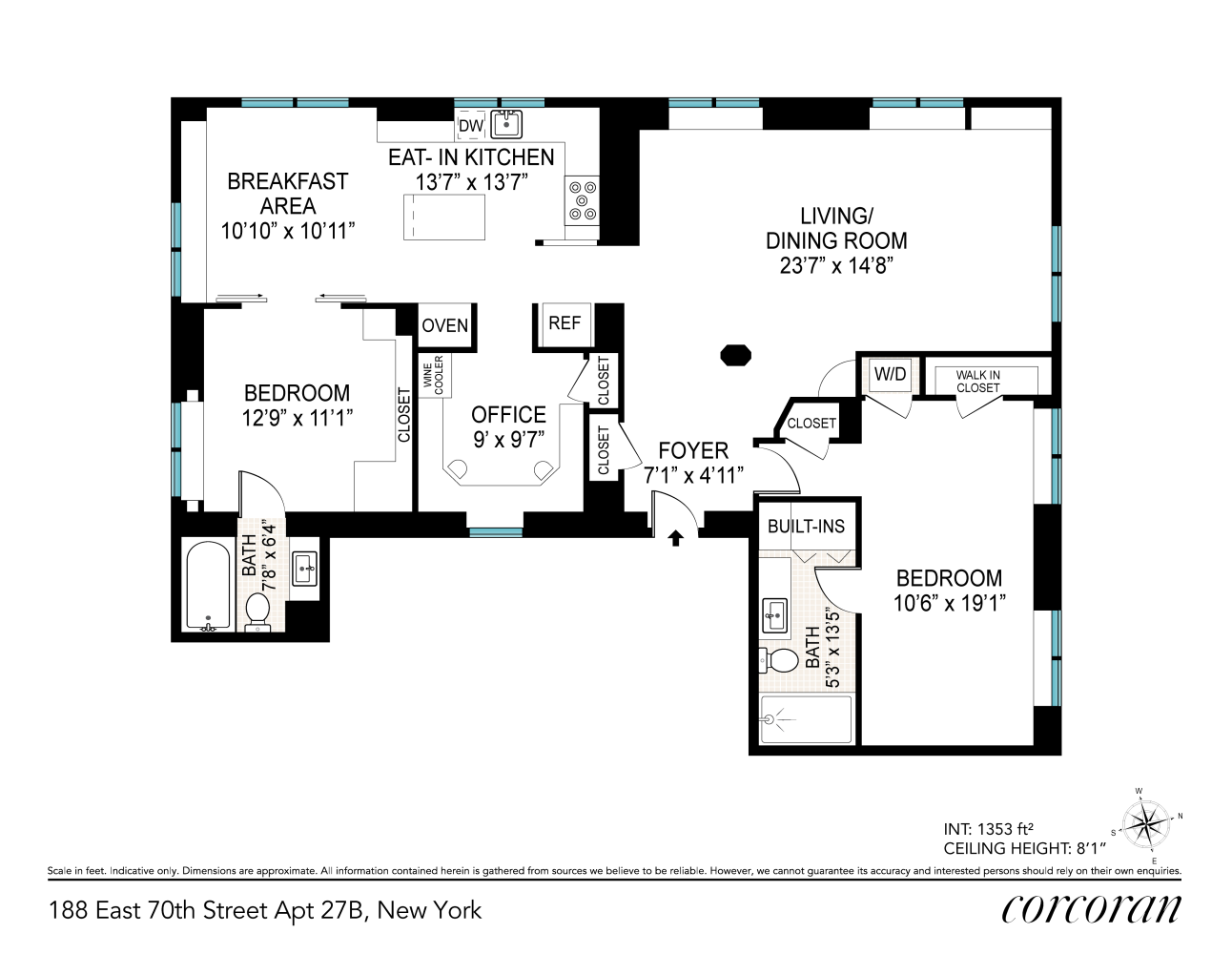 Floorplan for 188 East 70th Street, 27B