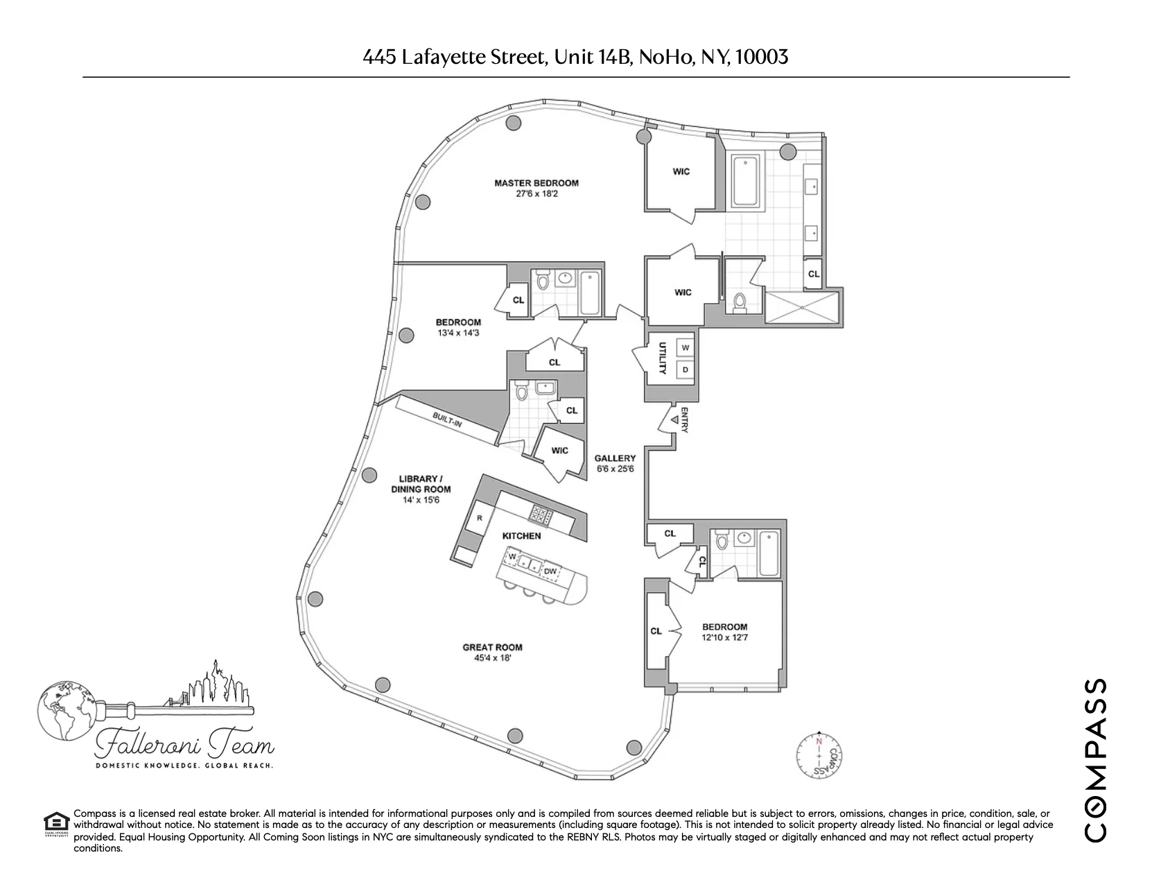 Floorplan for 445 Lafayette Street, 14B