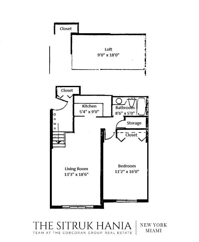 Floorplan for 447 West 45th Street, 1B