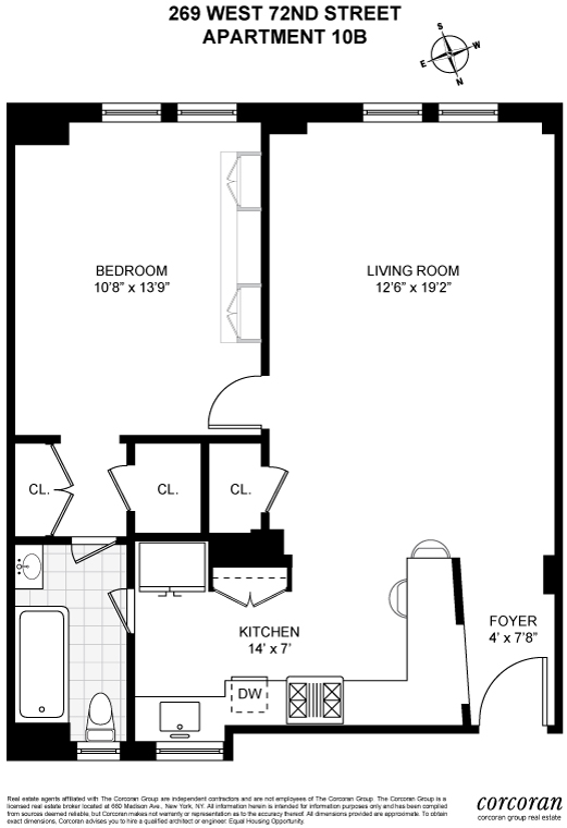 Floorplan for 269 West 72nd Street, 10B